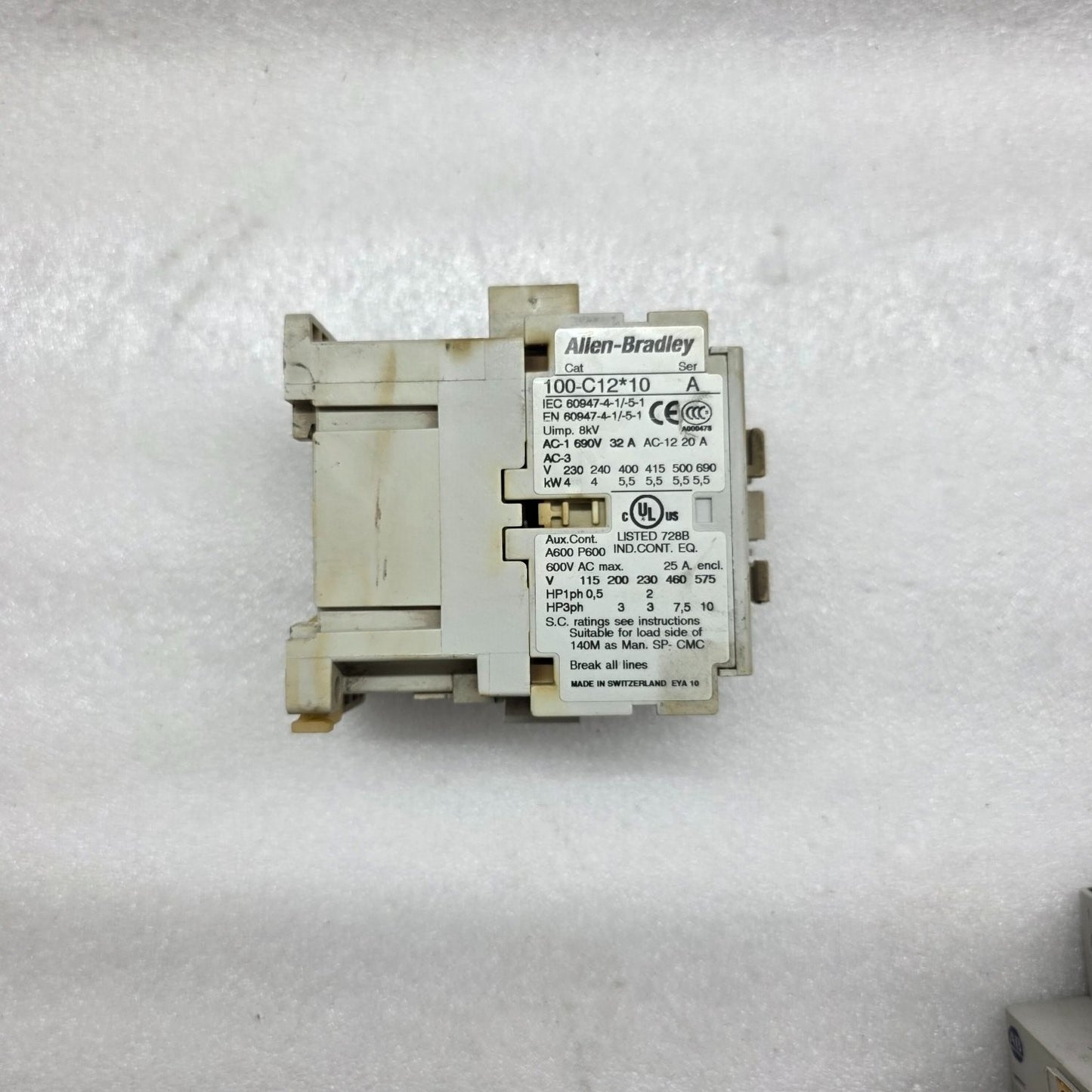ALLEN BRADLEY CAT 100-C12-10 32A MAGNETIC CONTACTOR 24V AC