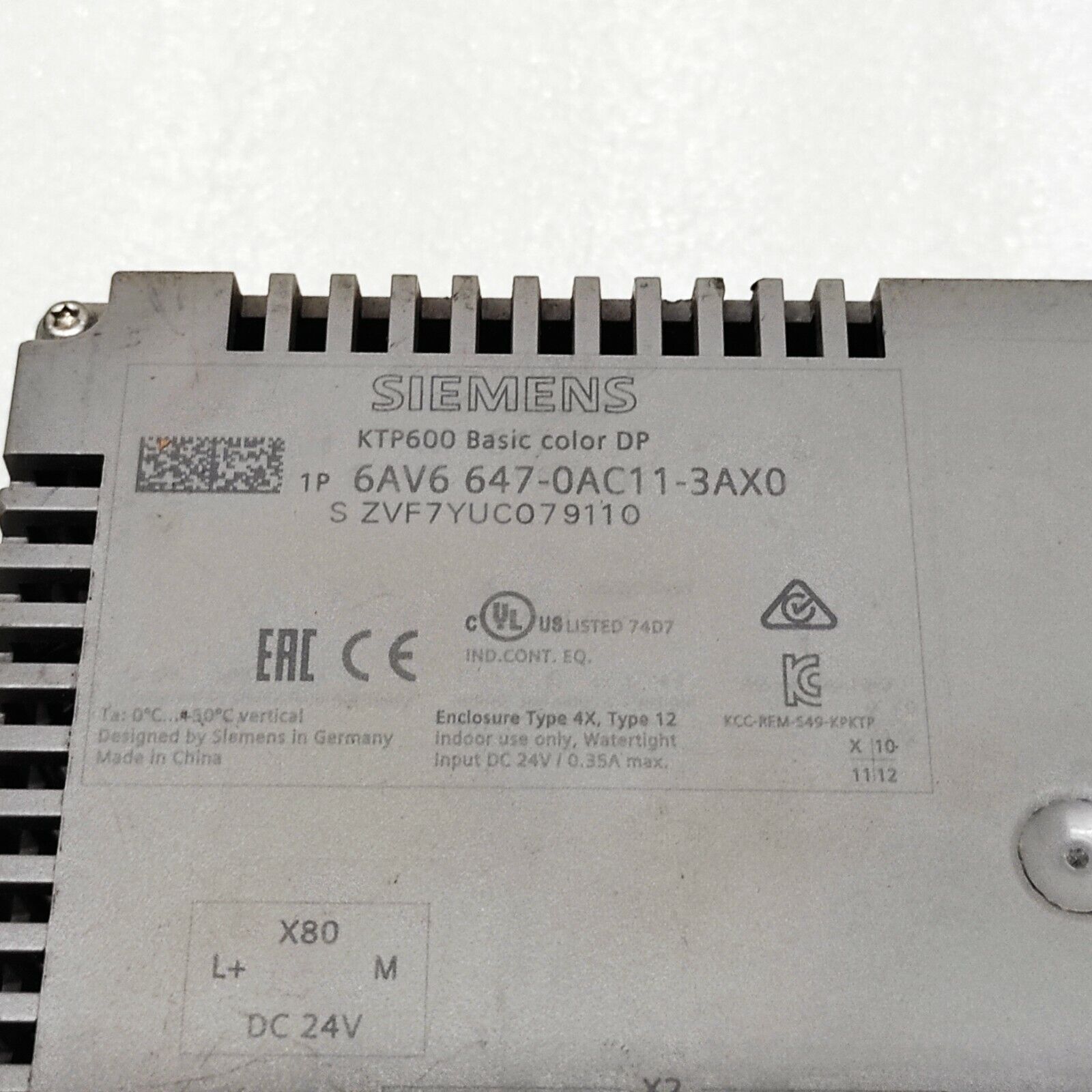 SIEMENS KTP600 6AV6 647-0AC11-3AX0 HMI 24VDC