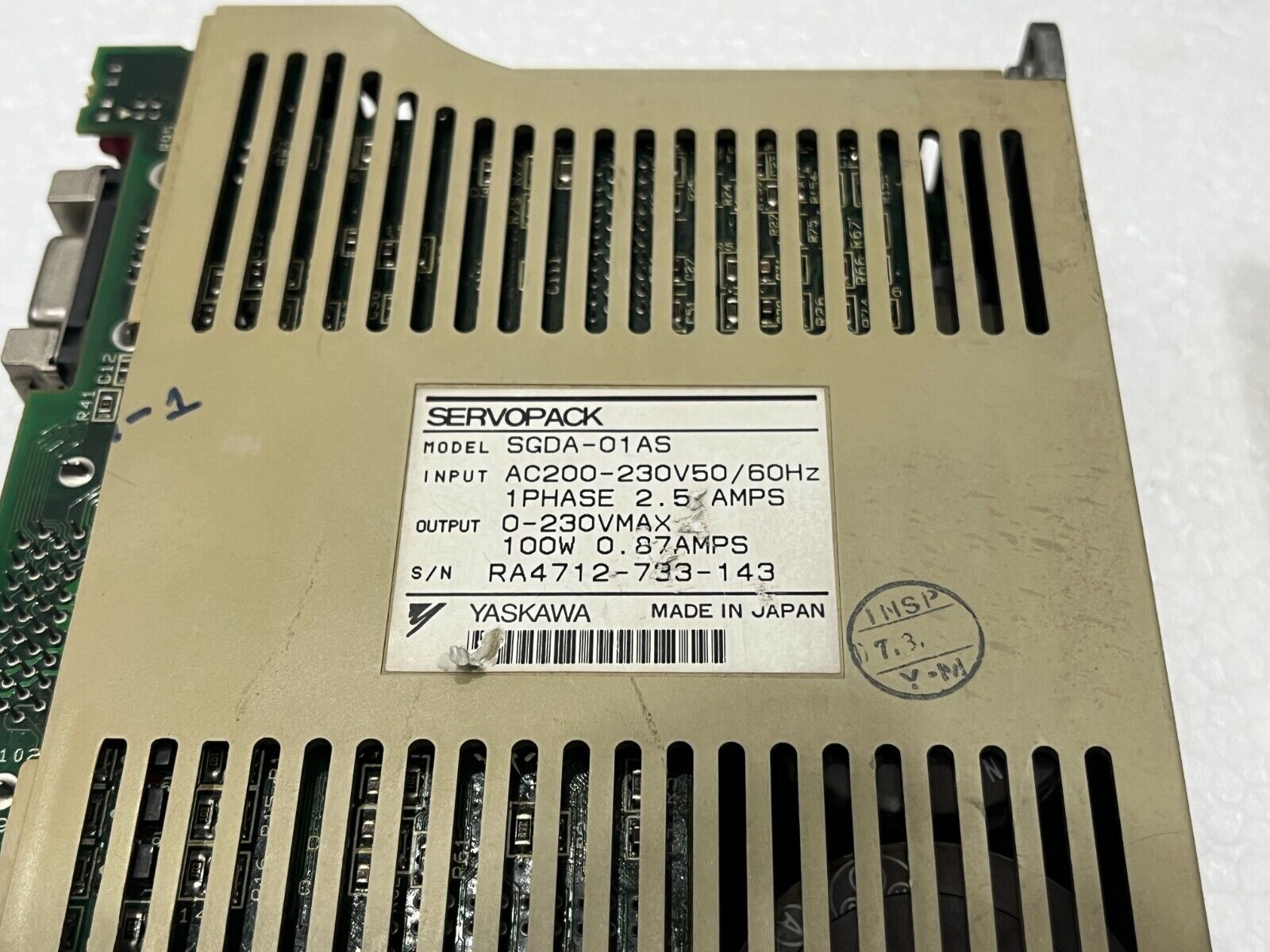 YASKAWA SGDA-01AS AC SERVOPACK SERVO DRIVE FRONT COVER BROKEN