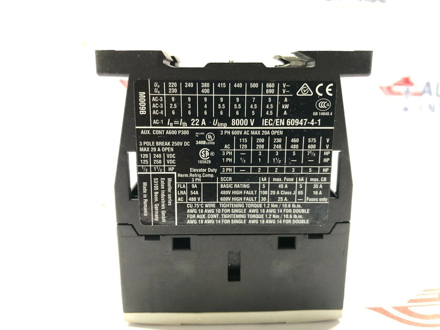 EATON DILM9-10 3-POLE CONTACTOR XTCE009B10F 230V