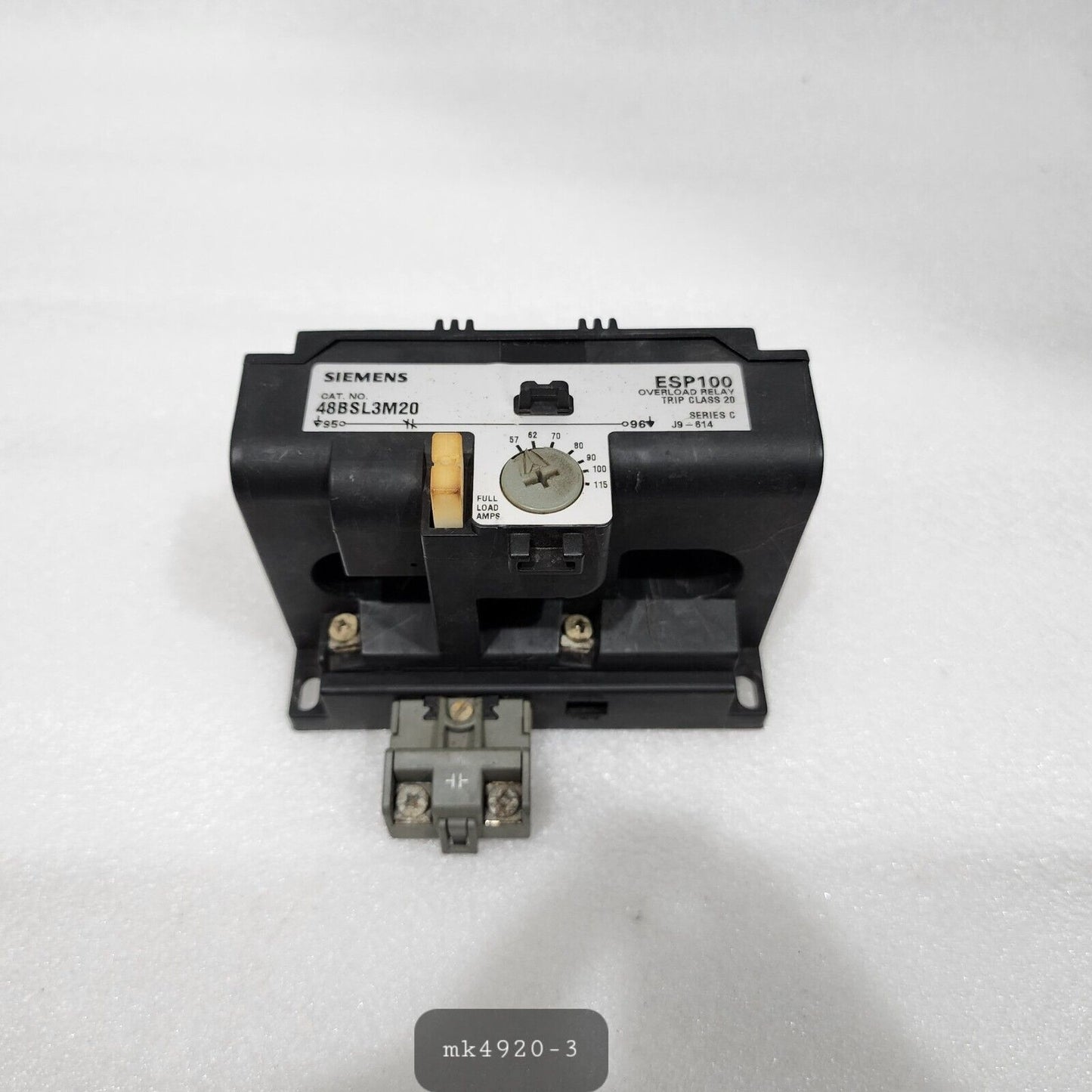 SIEMENS 48BSL3M20 THERMAL OVERLOAD RELAY 57-115A