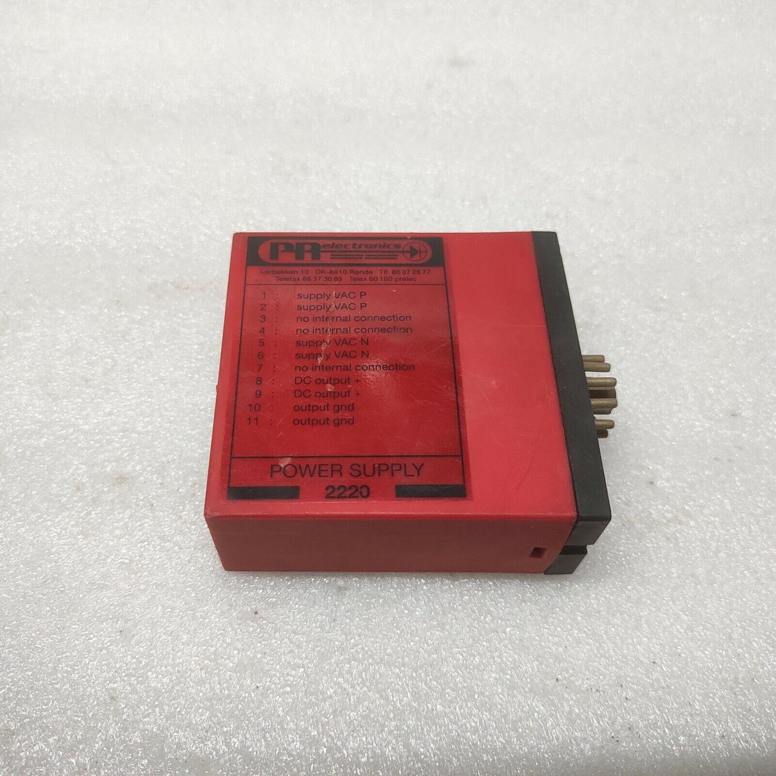 PR ELECTRONICS 2220 POWER SUPPLY 220VAC 2220-B1