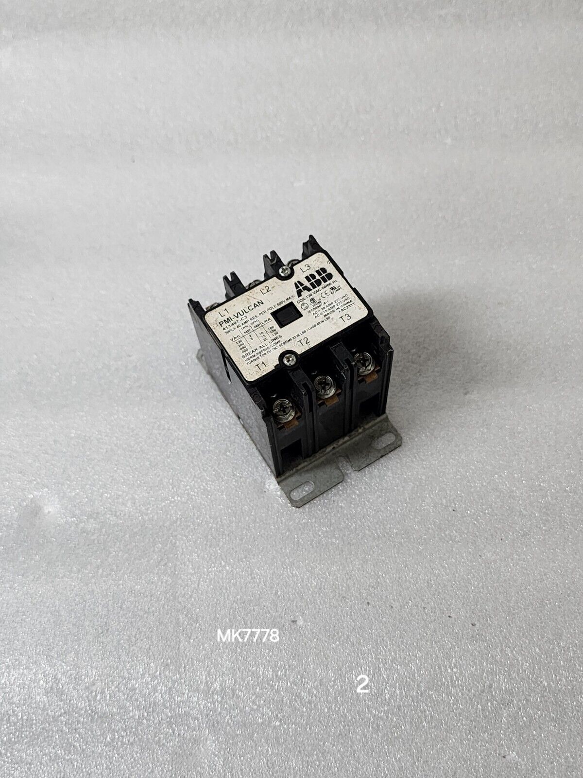 ABB PMI-VULCAN 3-POLE CONTACTOR 40A 411497-C3 120VAC