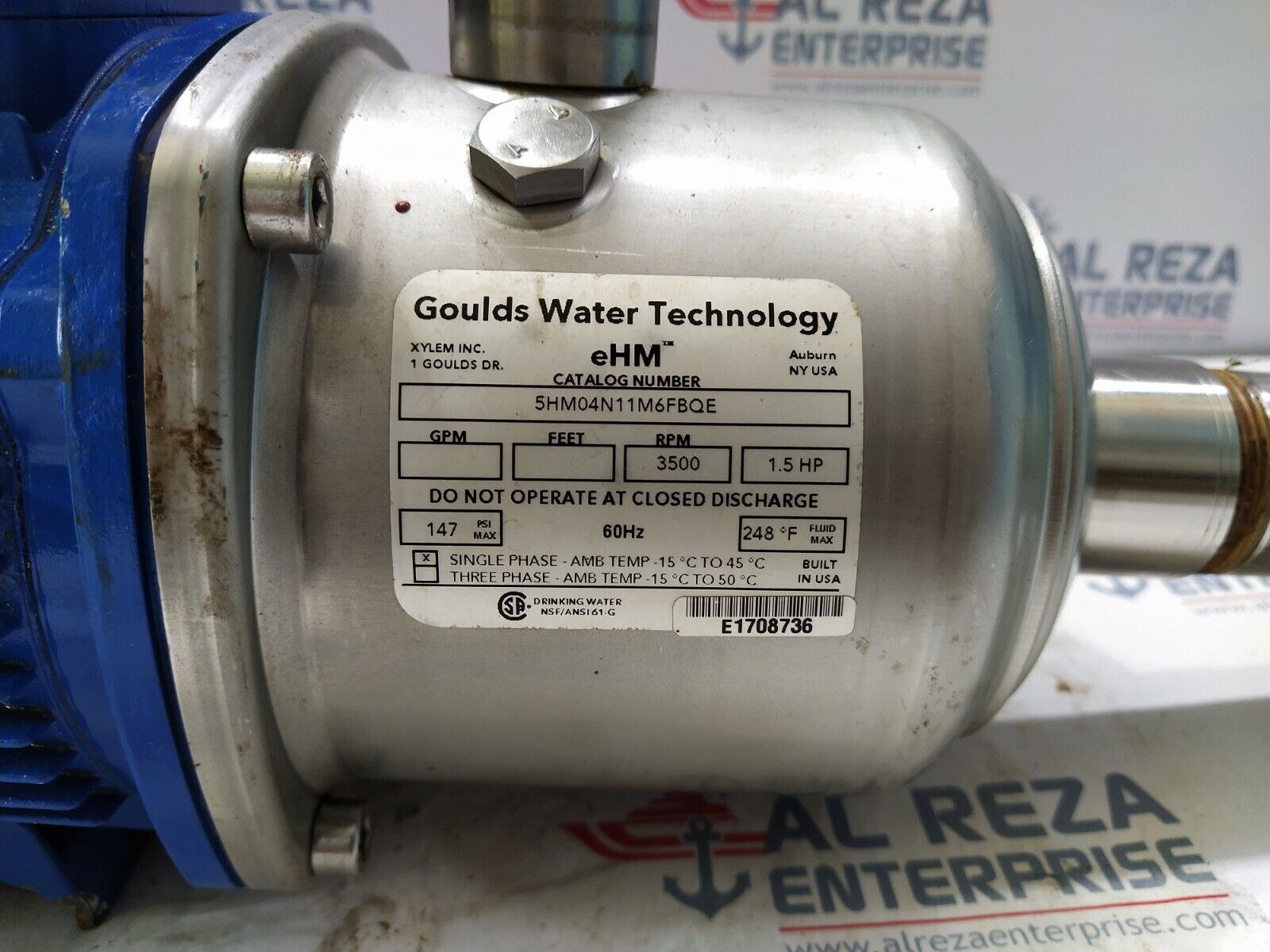 GOULDS WATER TECHNOLOGY 5HM04N11M6FBQE ELECTRIC MOTOR 1.5-HP 3500-RPM 