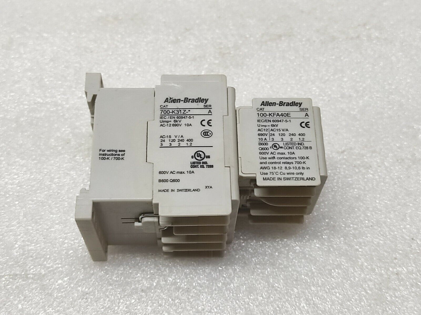 ALLEN BRADLEY CAT 700-K31Z CONTROL RELAY 100-KFA40E COIL VOLTAGE 110V