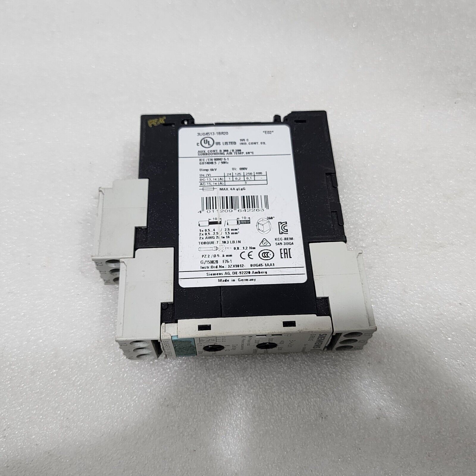 SIEMENS 3UG4513-1BR20 PHASE MONITORING RELAY