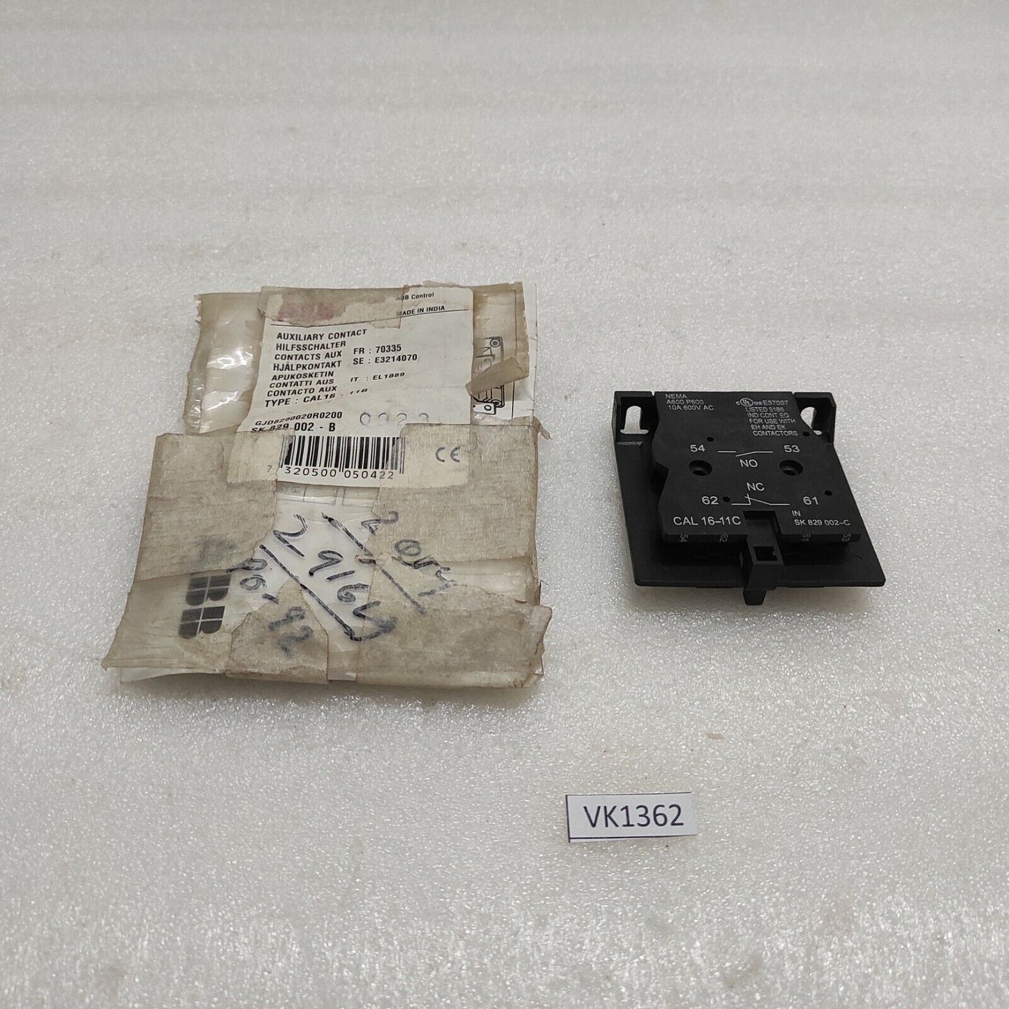 ABB CAL16-11C AUXILIARY CONTACT SK829002-C