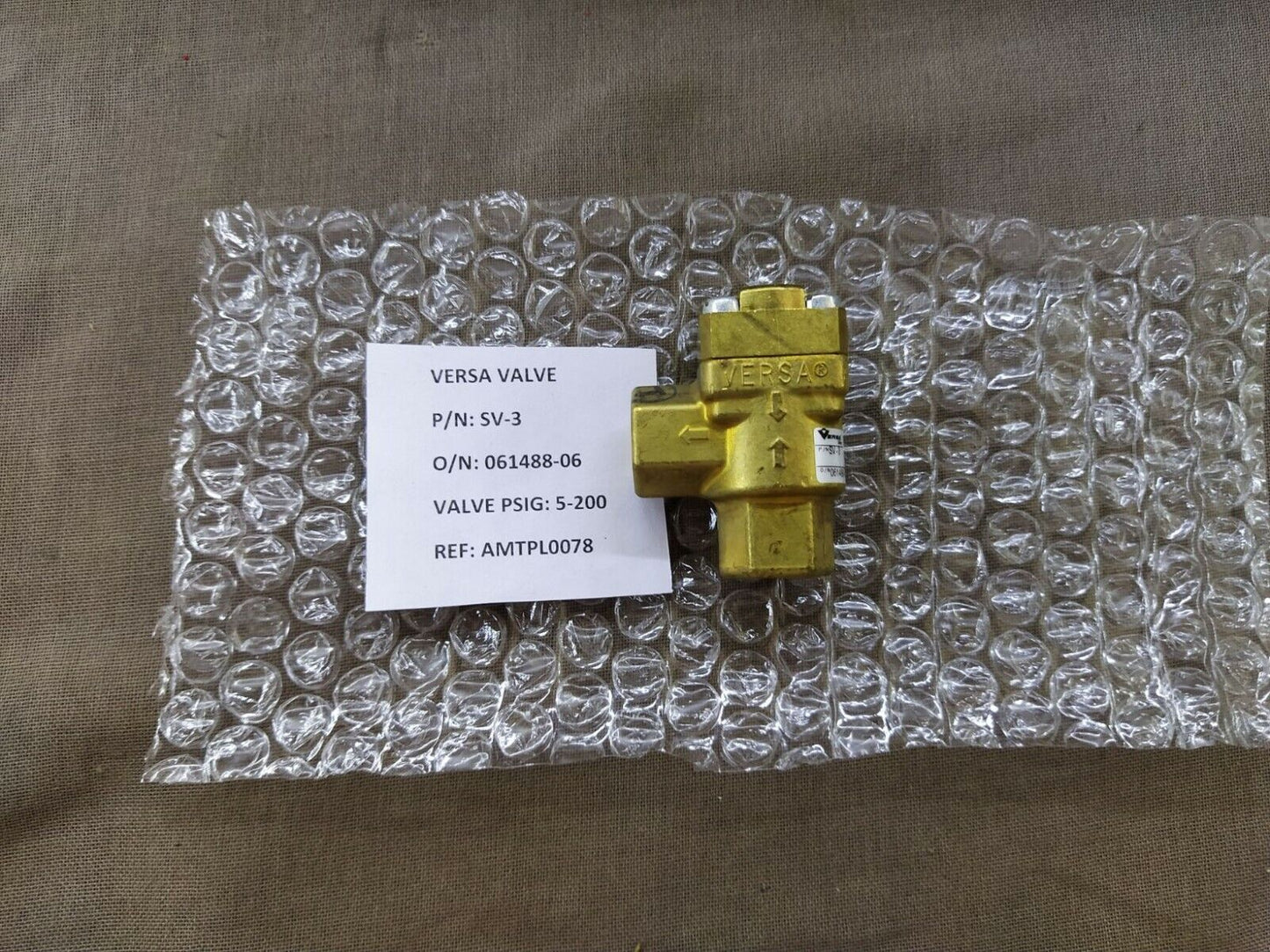 Versa SV-3 Valve 061488-06 200 PSI