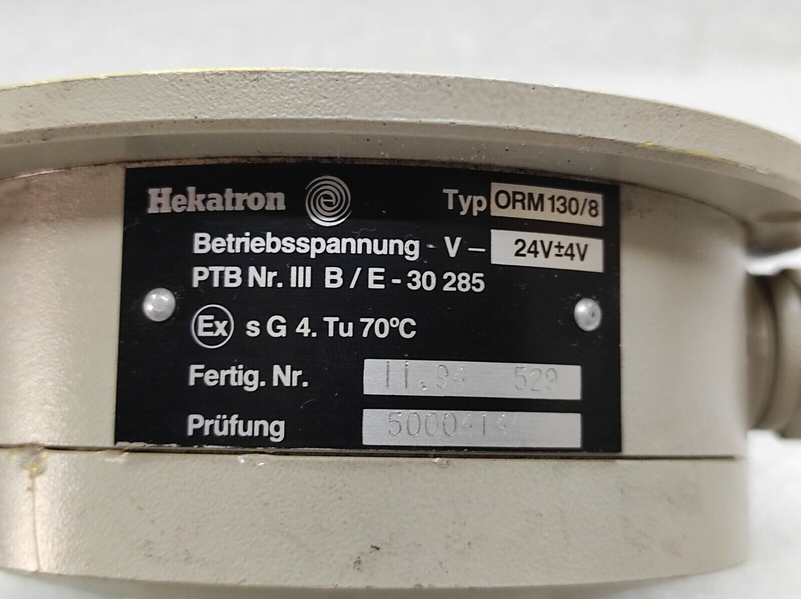 HEKATRON TYPE ORM 130/8 OPTICAL SMOKE DETECTOR 24V