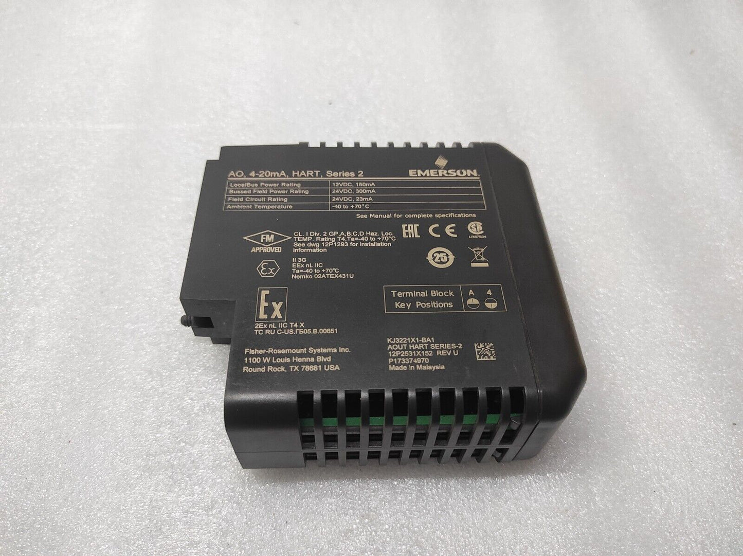 EMERSON KJ3221X1-BA1 ANALOG INPUT MODULE 4-20mA