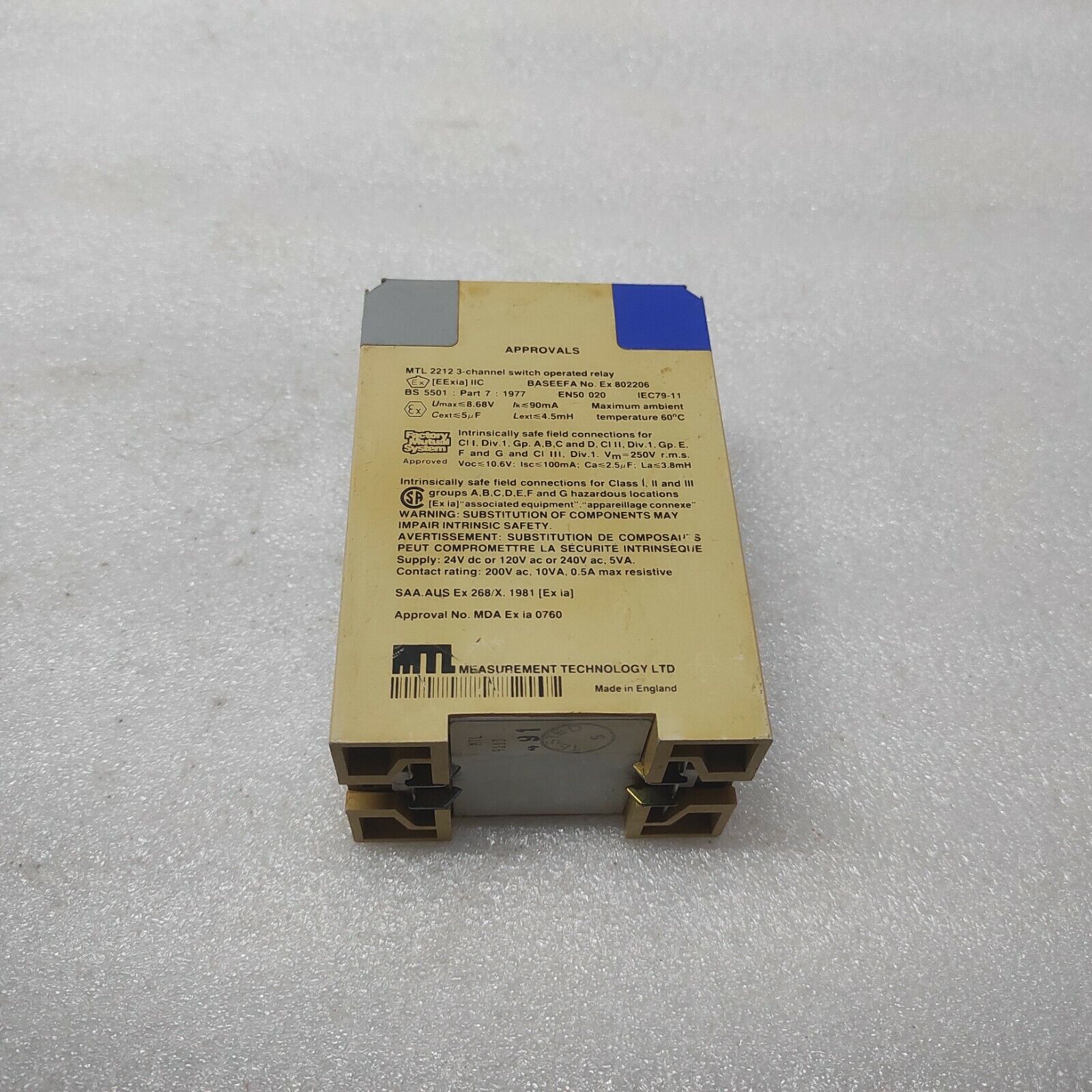 MEASUREMENT TECHNOLOGY MTL2212 3-CH SWITCH OPERATED RELAY 24VDC