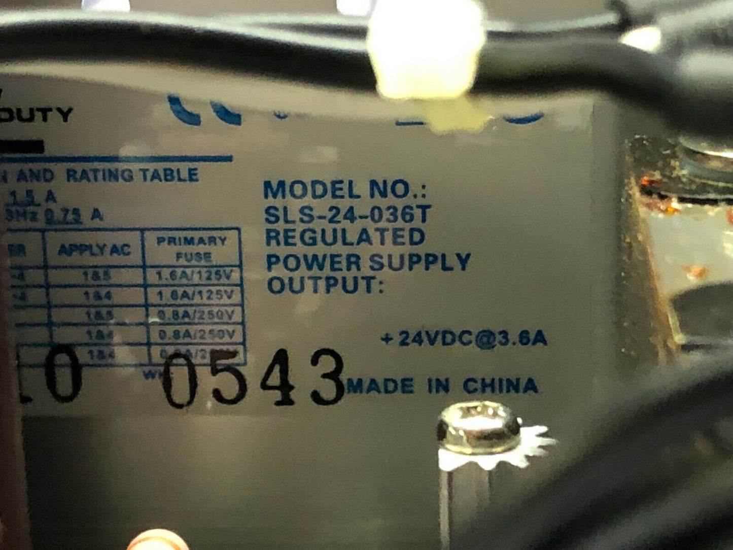 SOLA HEVI-DUTY EGS SLS-24-036T POWER SUPPLY 24VDC