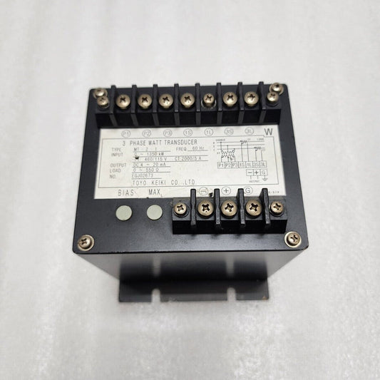 TOYO KEIKI MT-2-1 3-PHASE WATT TRANSDUCER