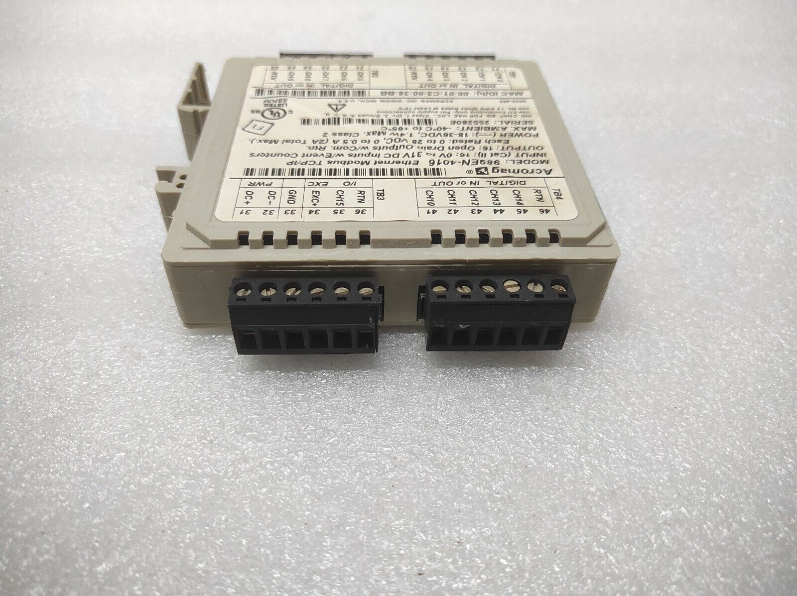 ACROMAG 989EN-4016 ETHERNET MODBUS TCP/IP 18-36VDC