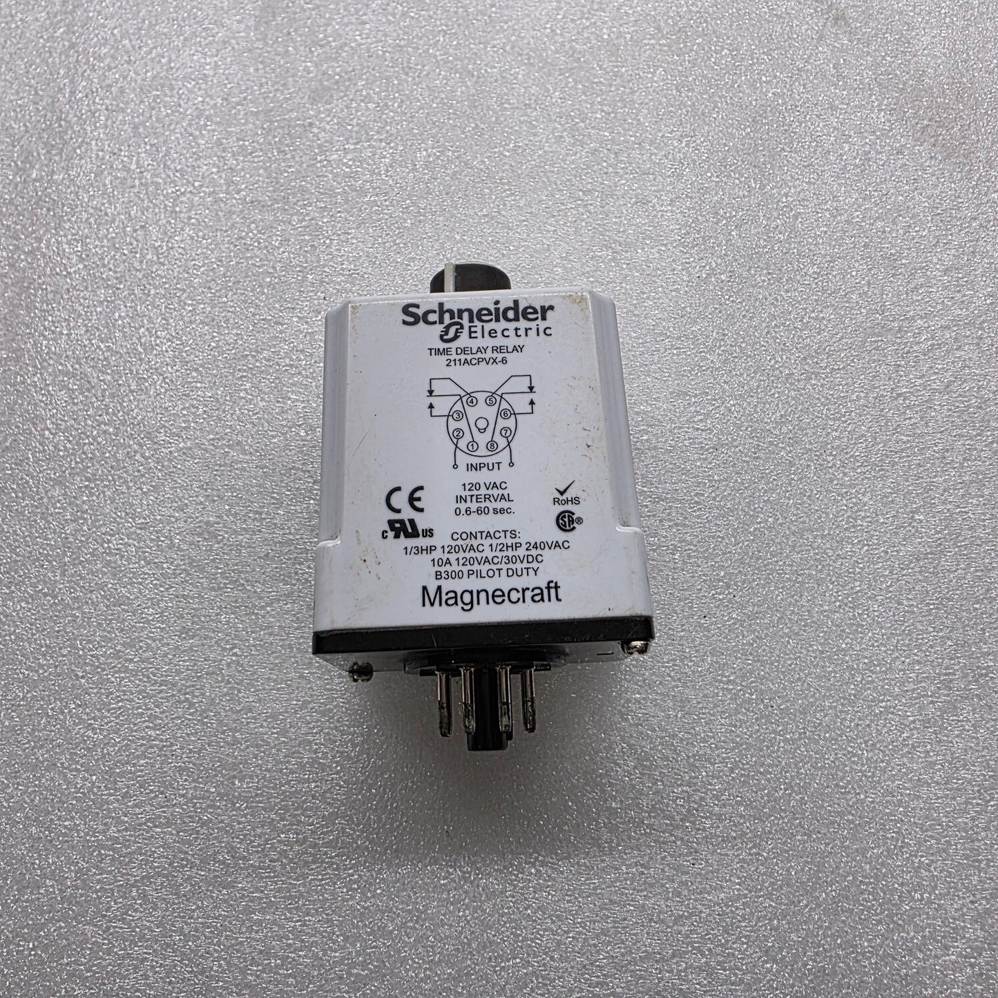 211ACPVX-6 TIME DELAY RELAY 120VAC
