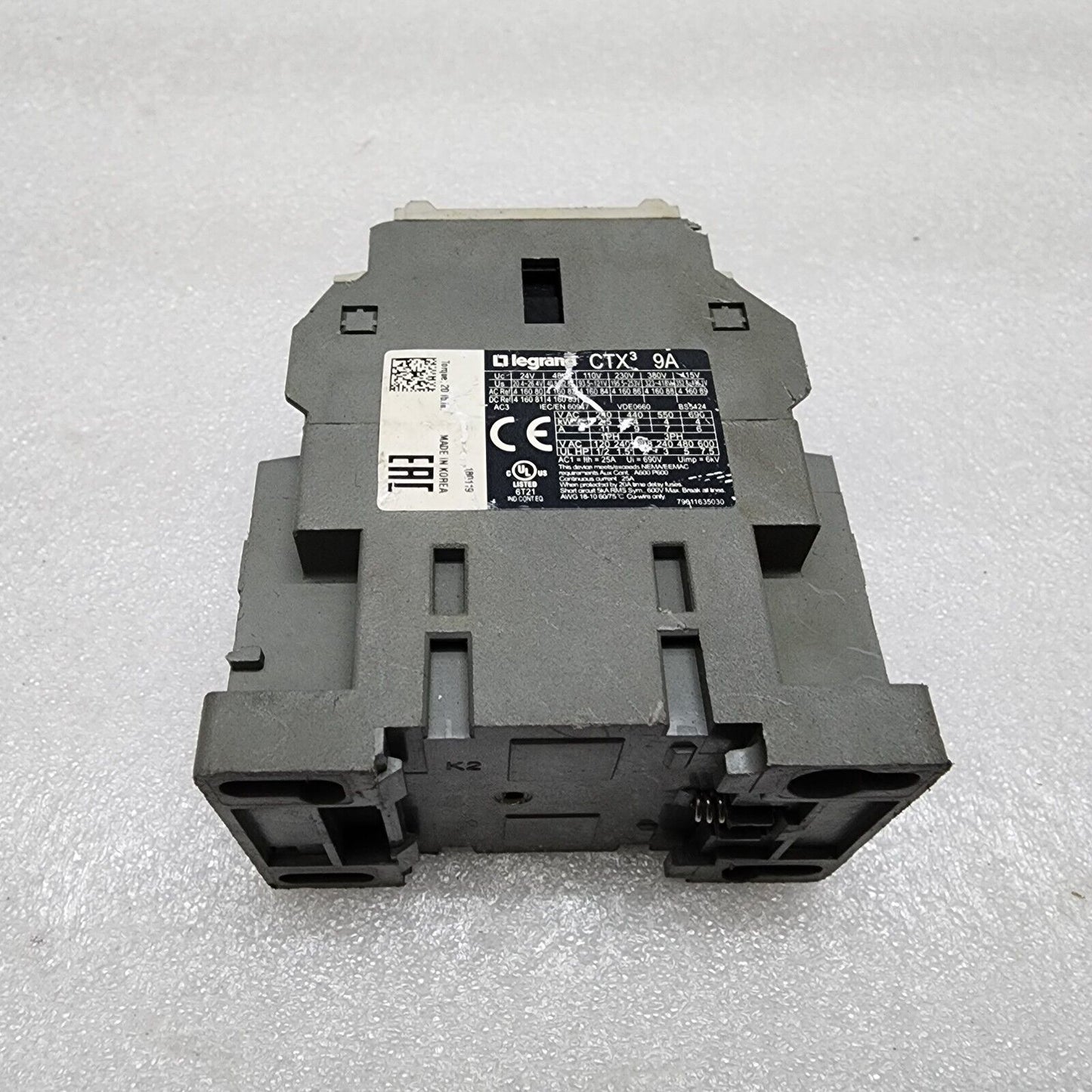 LEGRAND CTX22 MAGNETIC CONTACTOR 9A COIL VOLTAGE 230V