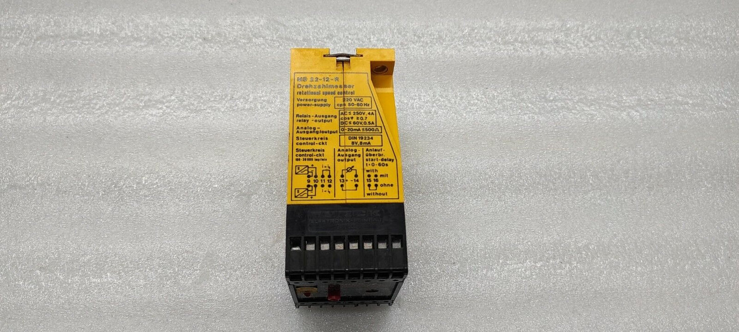 TURCK MS 22-12-R ROTATIONAL SPEED CONTROL 220VAC
