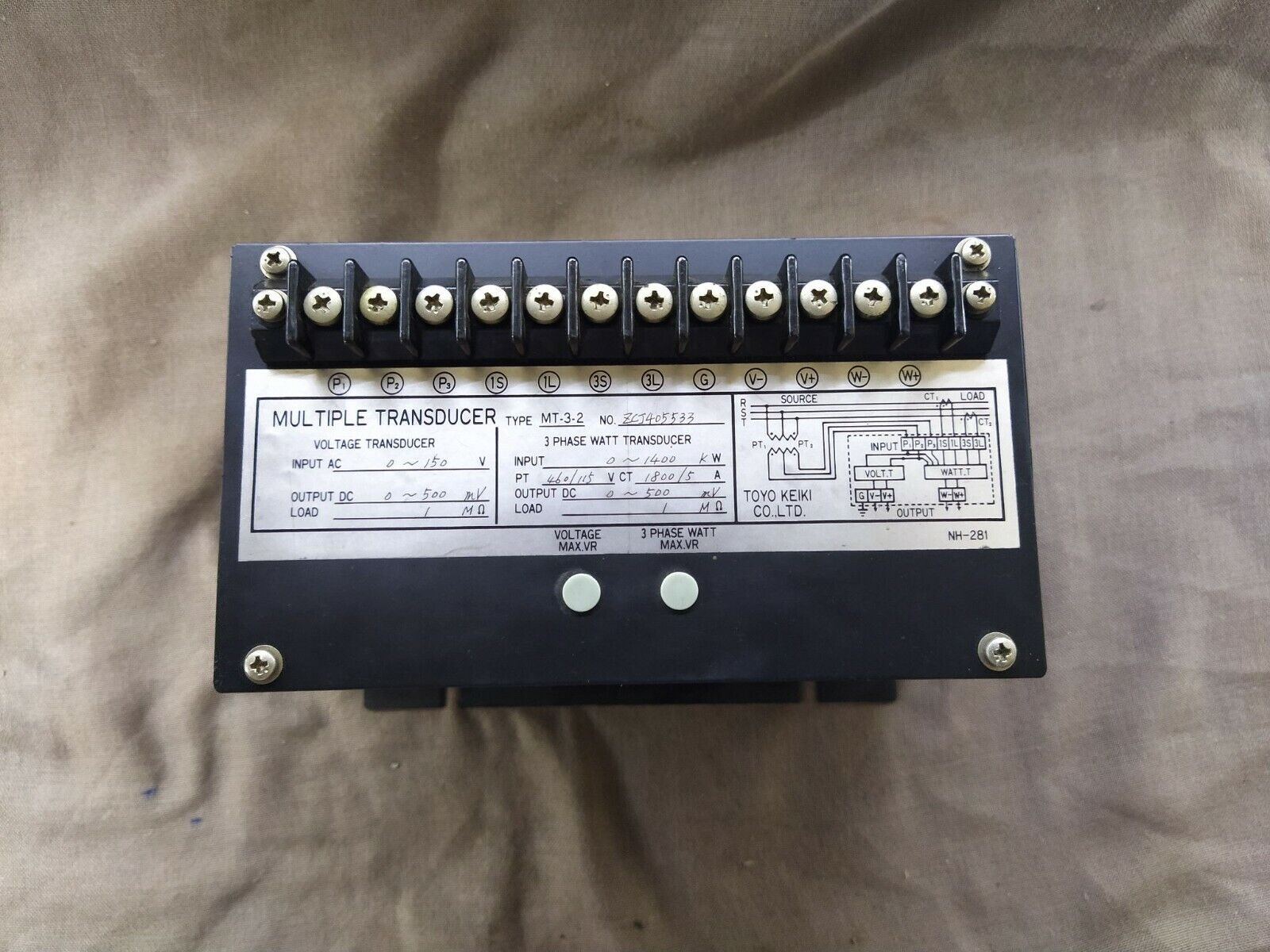 Toyo Keiki MT-3-2 3-Phase Watt Transducer Multiple Transducer