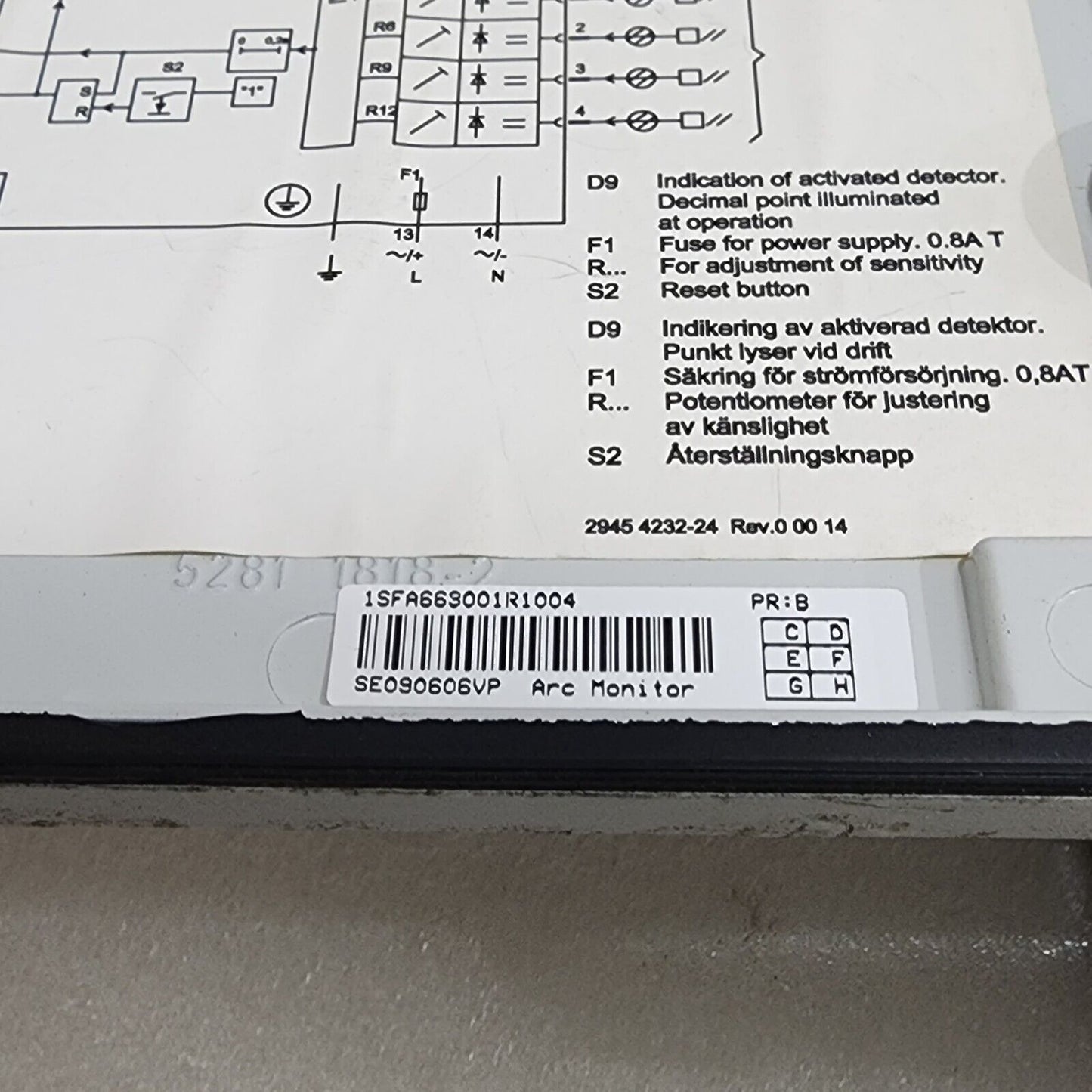 ABB 1SFA663001R1004 ARC GUARD SYSTEM TVOC-A3