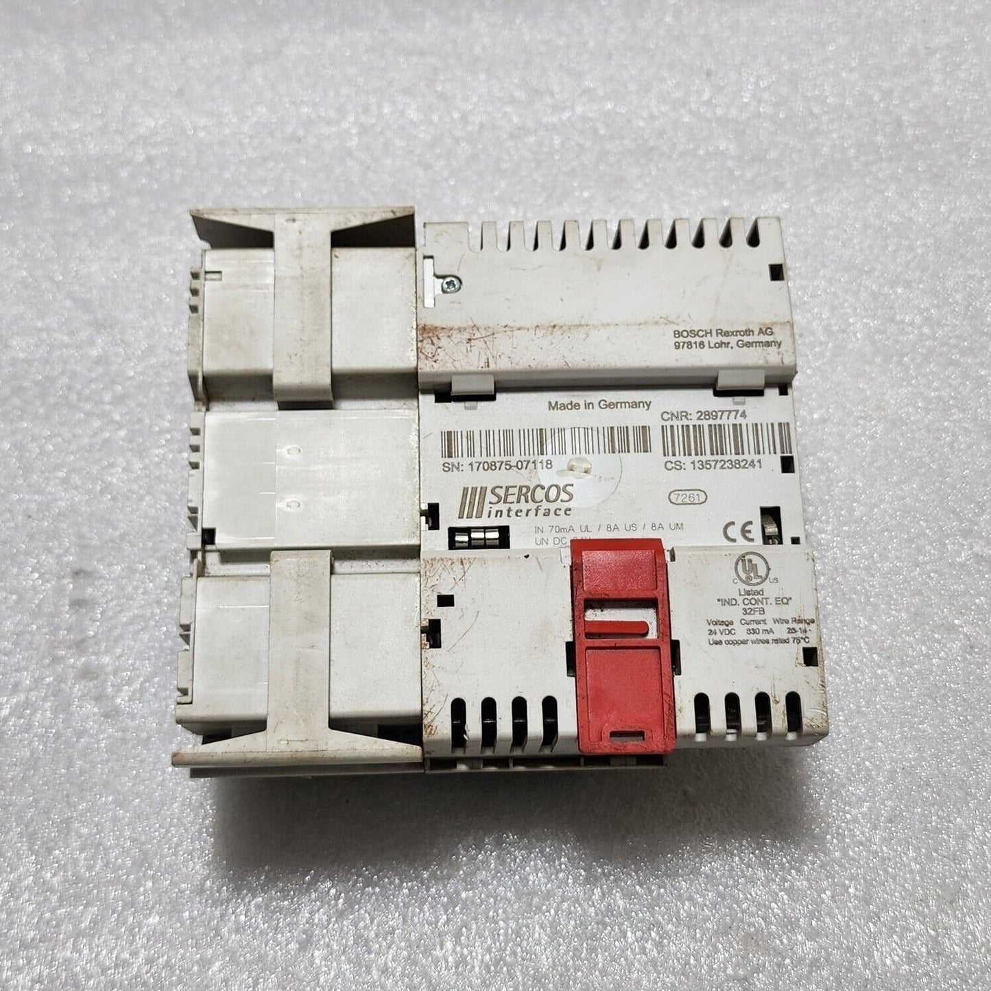 REXROTH SERCOS 3 R-IL S3 BK DI8 DO4-PAC INTERFACE MODULE R911170875-GH1