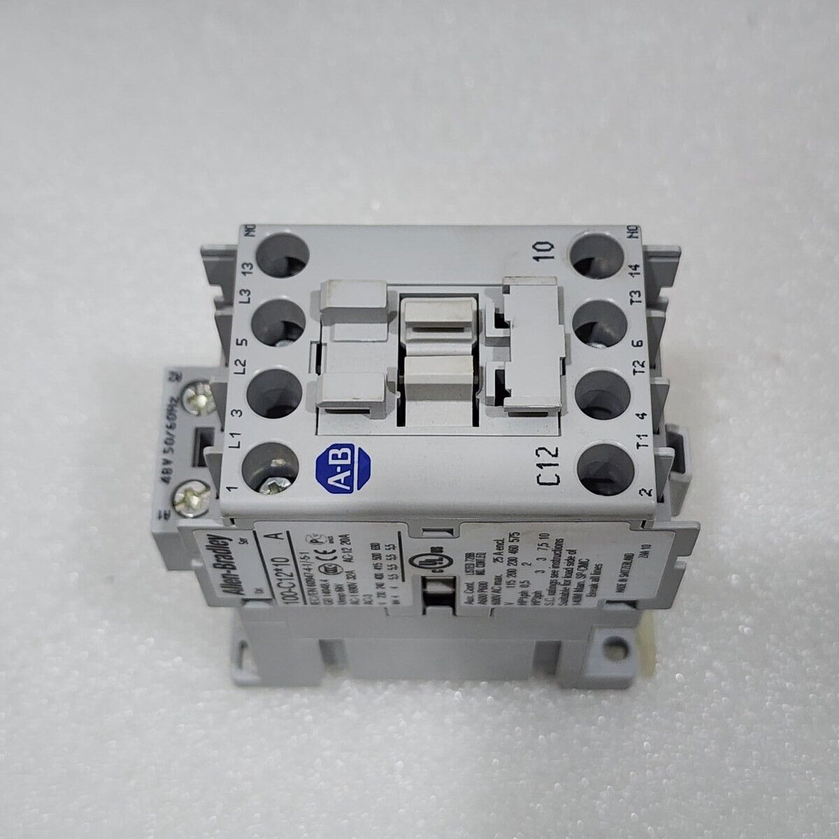 ALLEN BRADLEY CAT 100-C12-10 SER A MAGNETIC CONTACTOR COIL VOLTAGE 48V