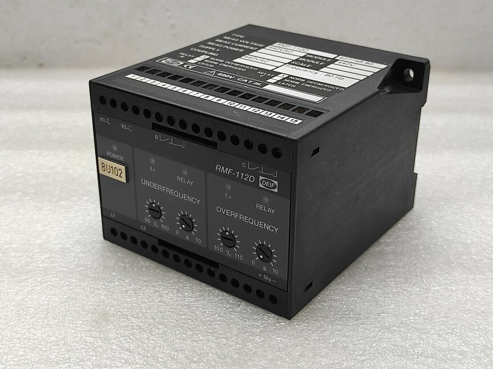 DEIF RMF-112D FREQUENCY RELAY 407746.80 440VAC