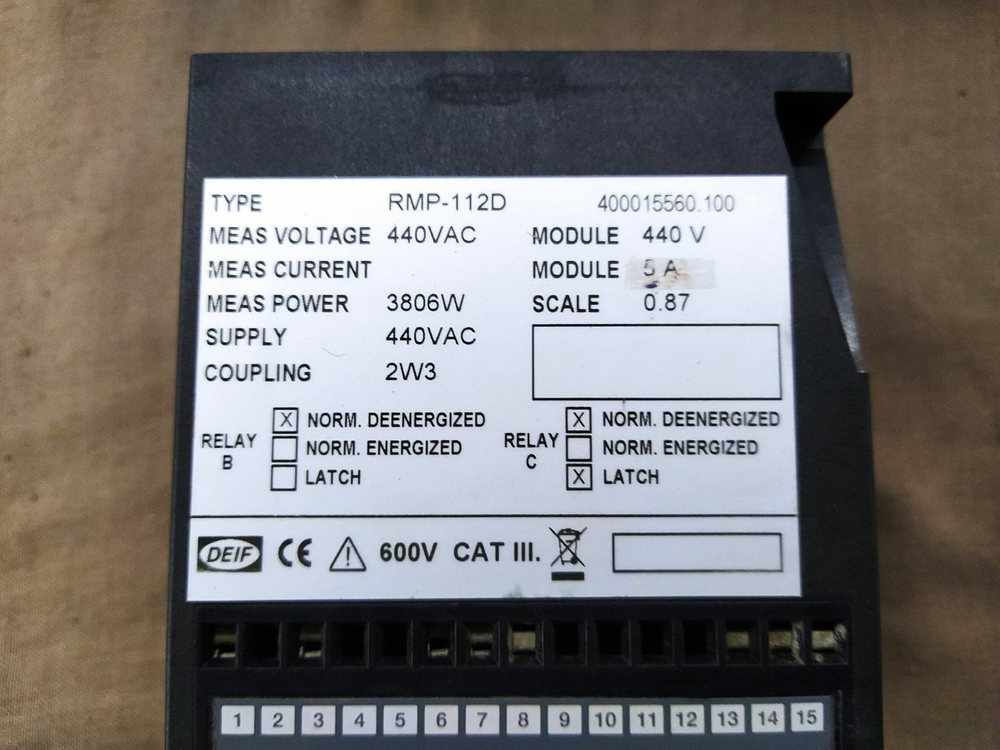 Deif RMP-112D Overload-Reverse Power Relay 400015560.100