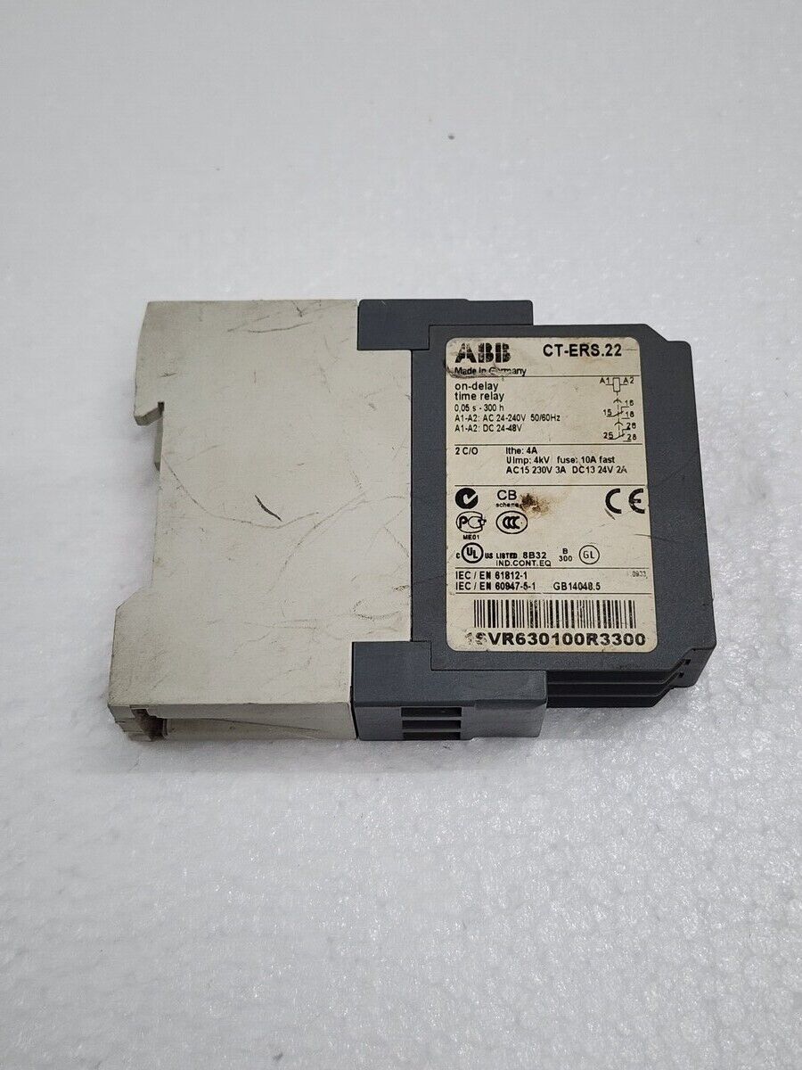 ABB CT-ERS.22 ON DELAY TIME RELAY 1SVR630100R3300 24-240VAC/24-48VDC