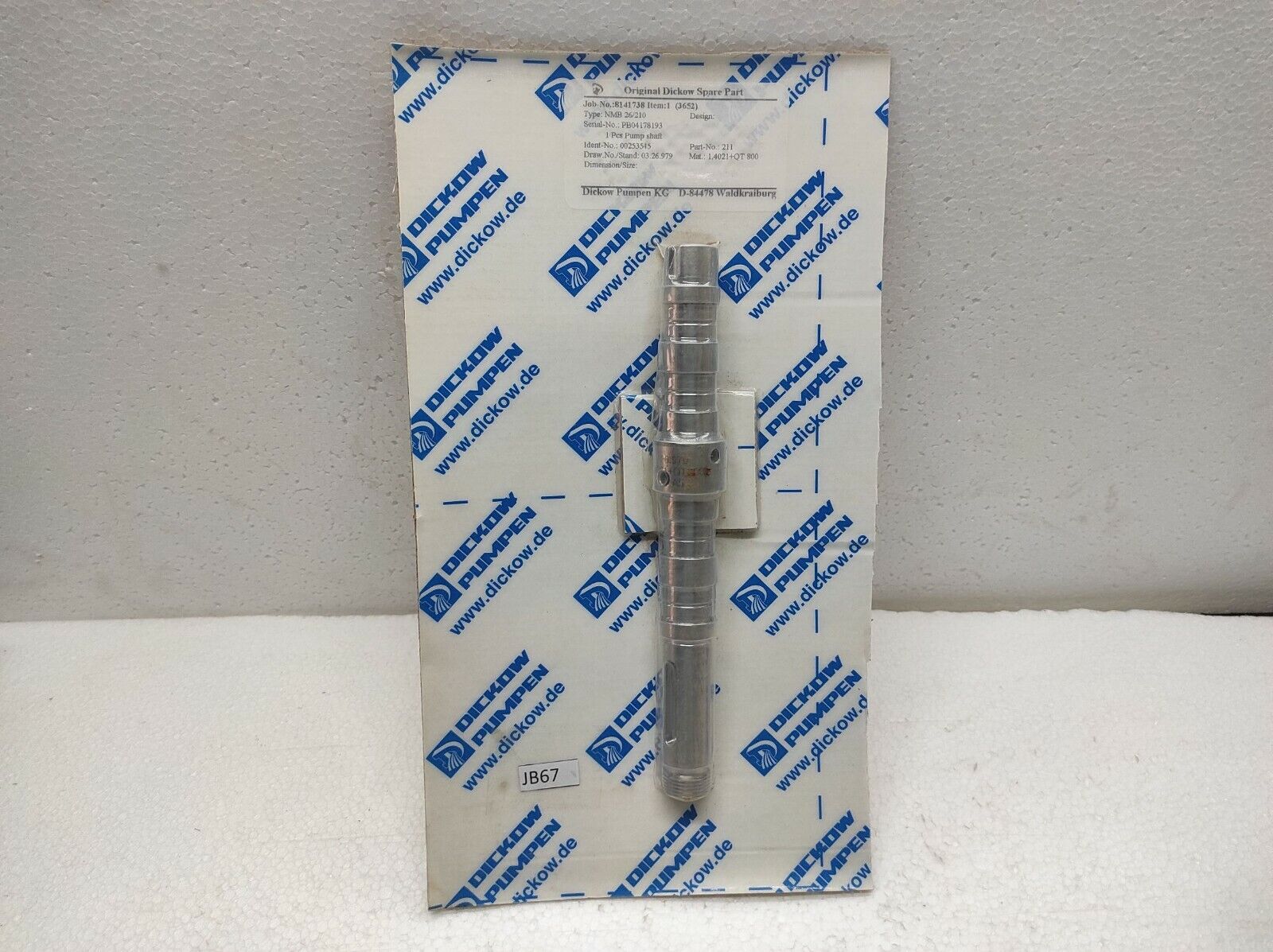 Dickow Pumpen NMB 26/210 Pump Shaft 00253545 211