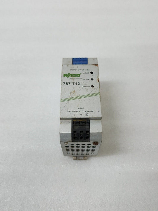 WAGO 787-712 DIN RAIL POWER SUPPLY 24VDC 2.5A
