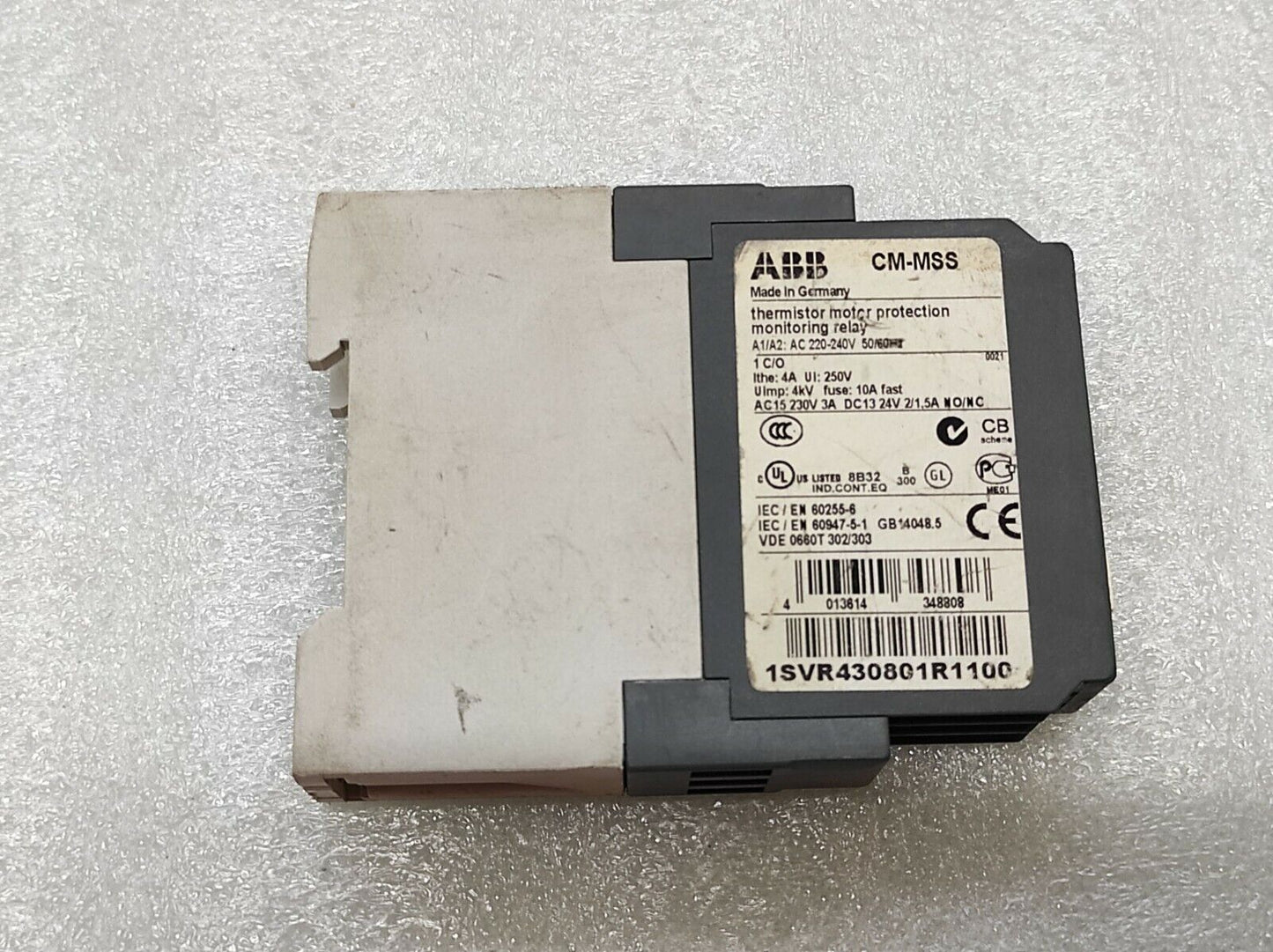 ABB CM-MSS THERMISTOR MOTOR PROTECTION MONITORING RELAY 1SVR430801R1100