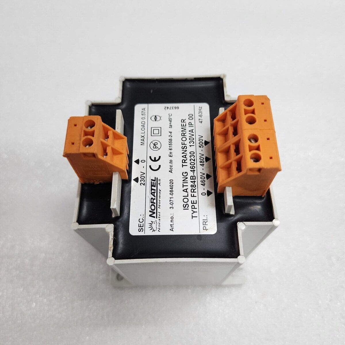 NORATEL 3-071-084020 ISOLATING TRANSFORMER 130VA FR84B-460230 230V