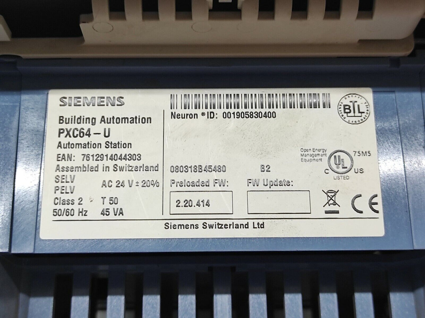 SIEMENS PXC64-U AUTOMATION STATION 24V AC