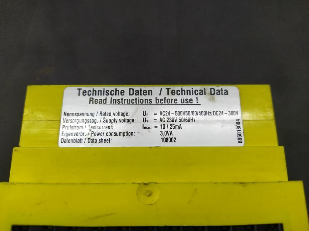 Bender PGH 471 Insulation Fault Test Device B95018004 PGH471