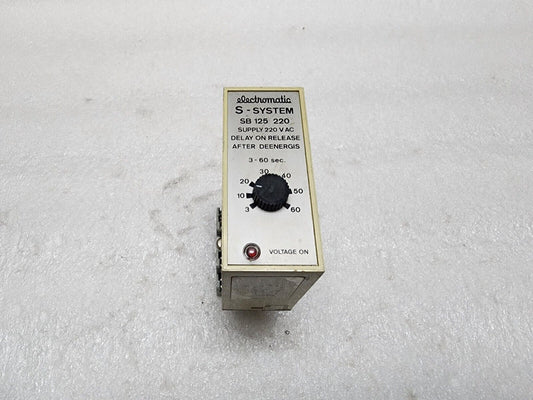 ELECTROMATIC S-SYSTEM SB125220 DELAY ON RELEASE AFTER DEENERGIS 220VAC