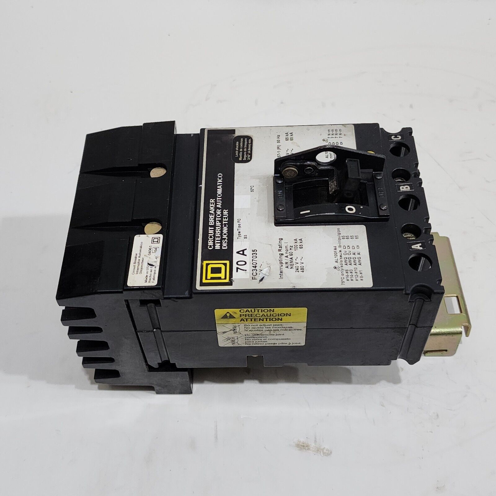 SQUARE D FC3407035 MOLDED CASE CIRCUIT BREAKER 70A 480V