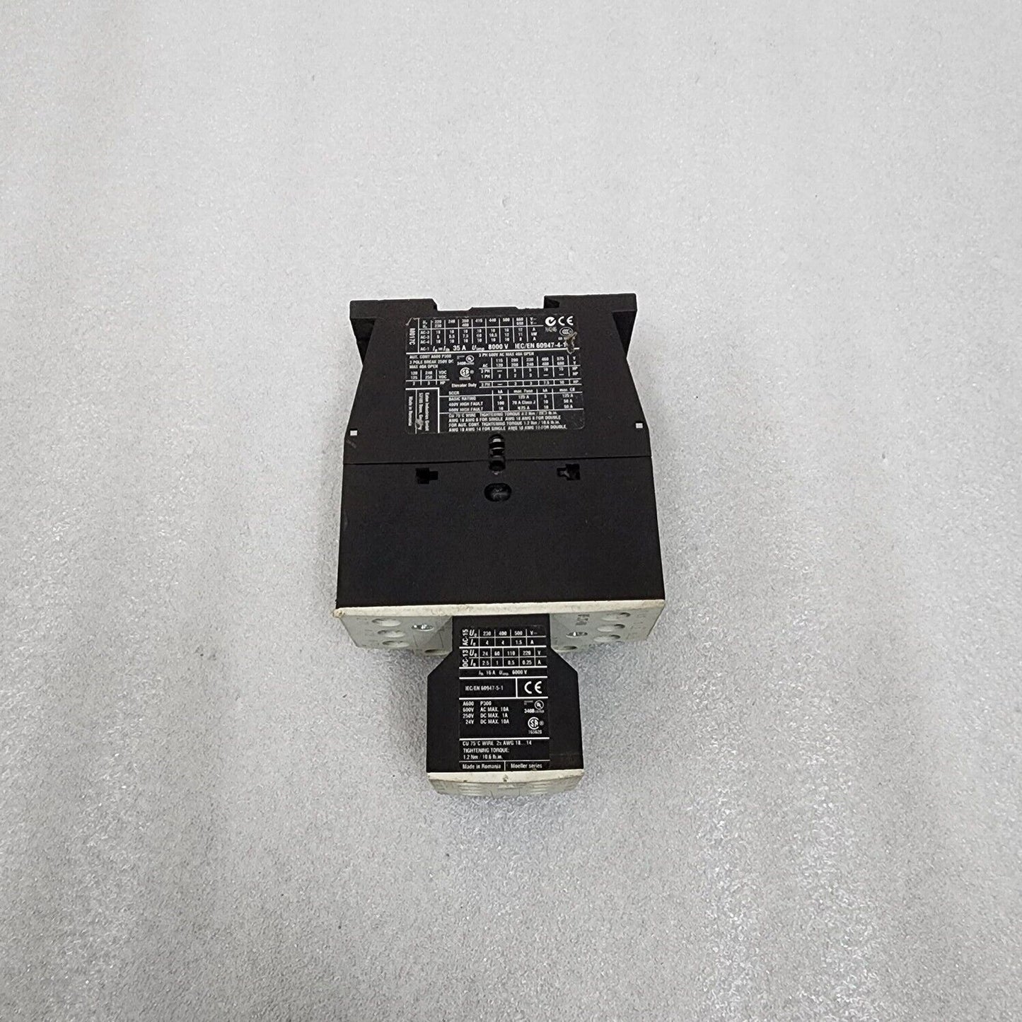 EATON DIL M17-10 3-POLE CONTACTOR XTCE018C10 24-27VDC XTCEXFAC22