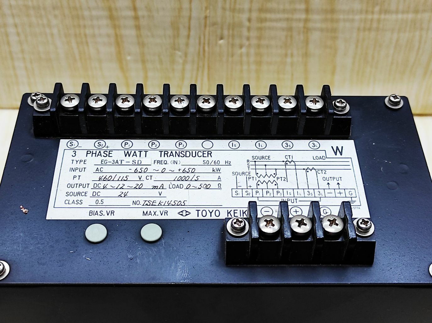 Toyo Keiki EG-3AT-SD 3-Phase Watt Transducer EG3ATSD 650 KW