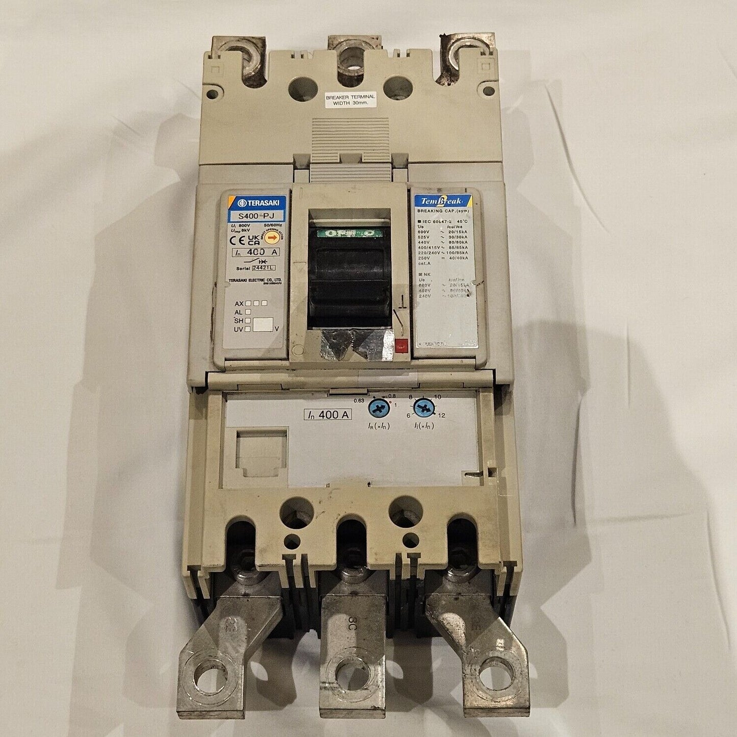 TERASAKI S400-PJ 3-POLE CIRCUIT BREAKER 400A