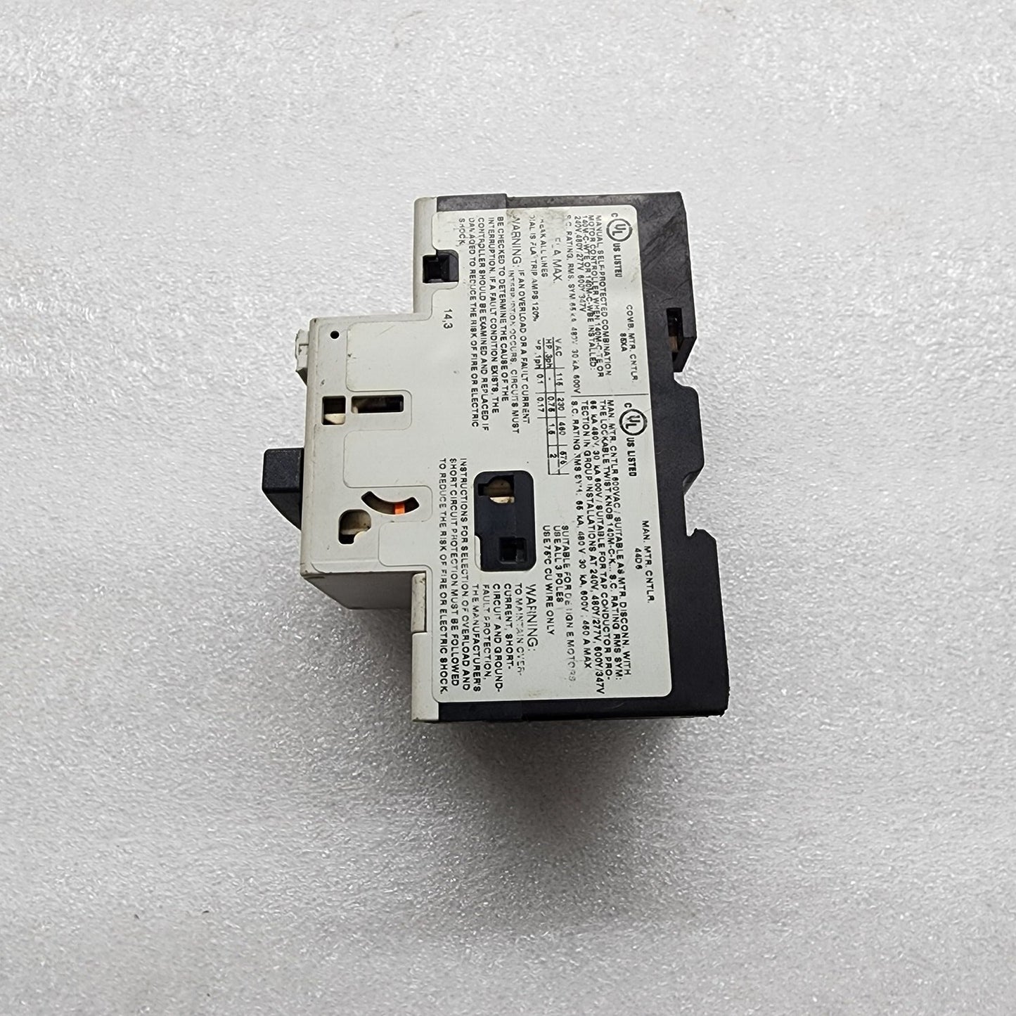 ALLEN BRADLEY CAT 140M-C2W-B25 MANUAL MOTOR STARTER 1.6-2.5A