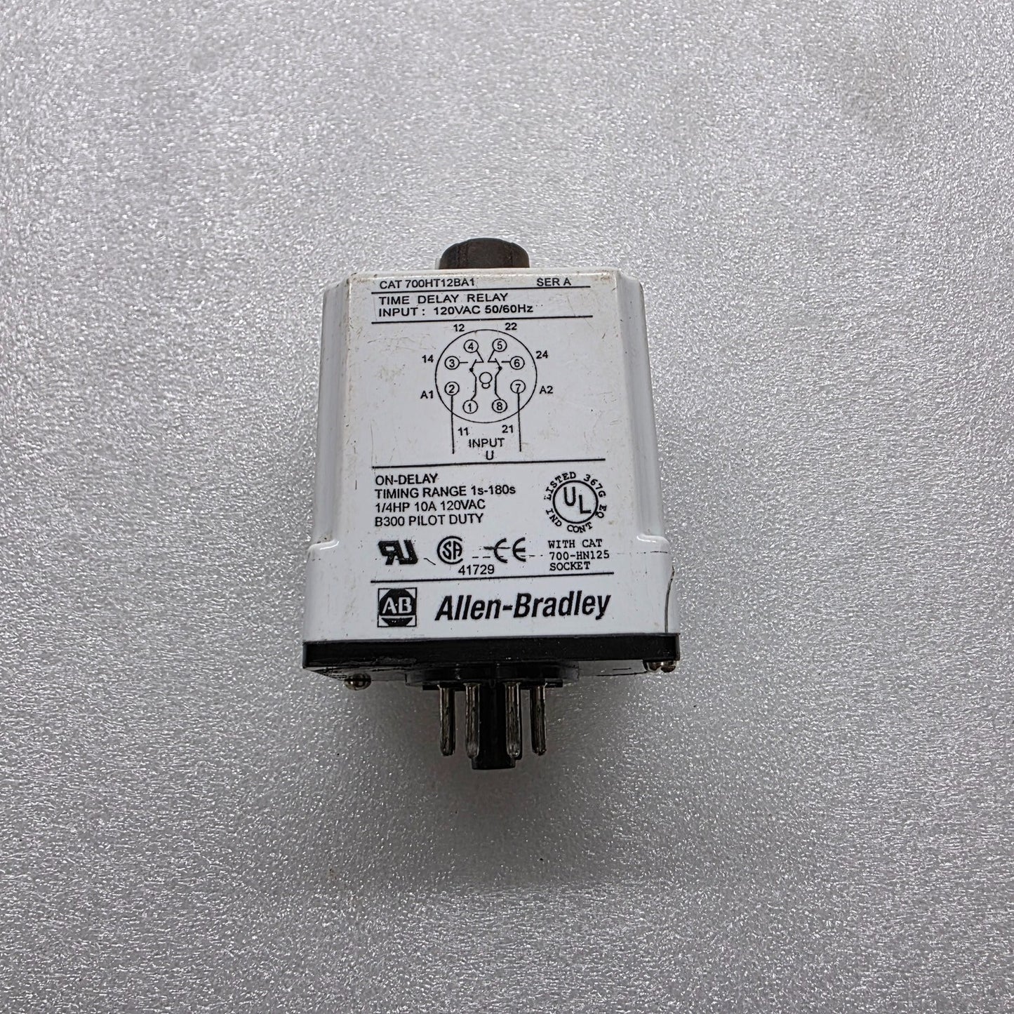 ALLEN BRADLEY 700HT12BA1 TIME DELAY RELAY 120VAC