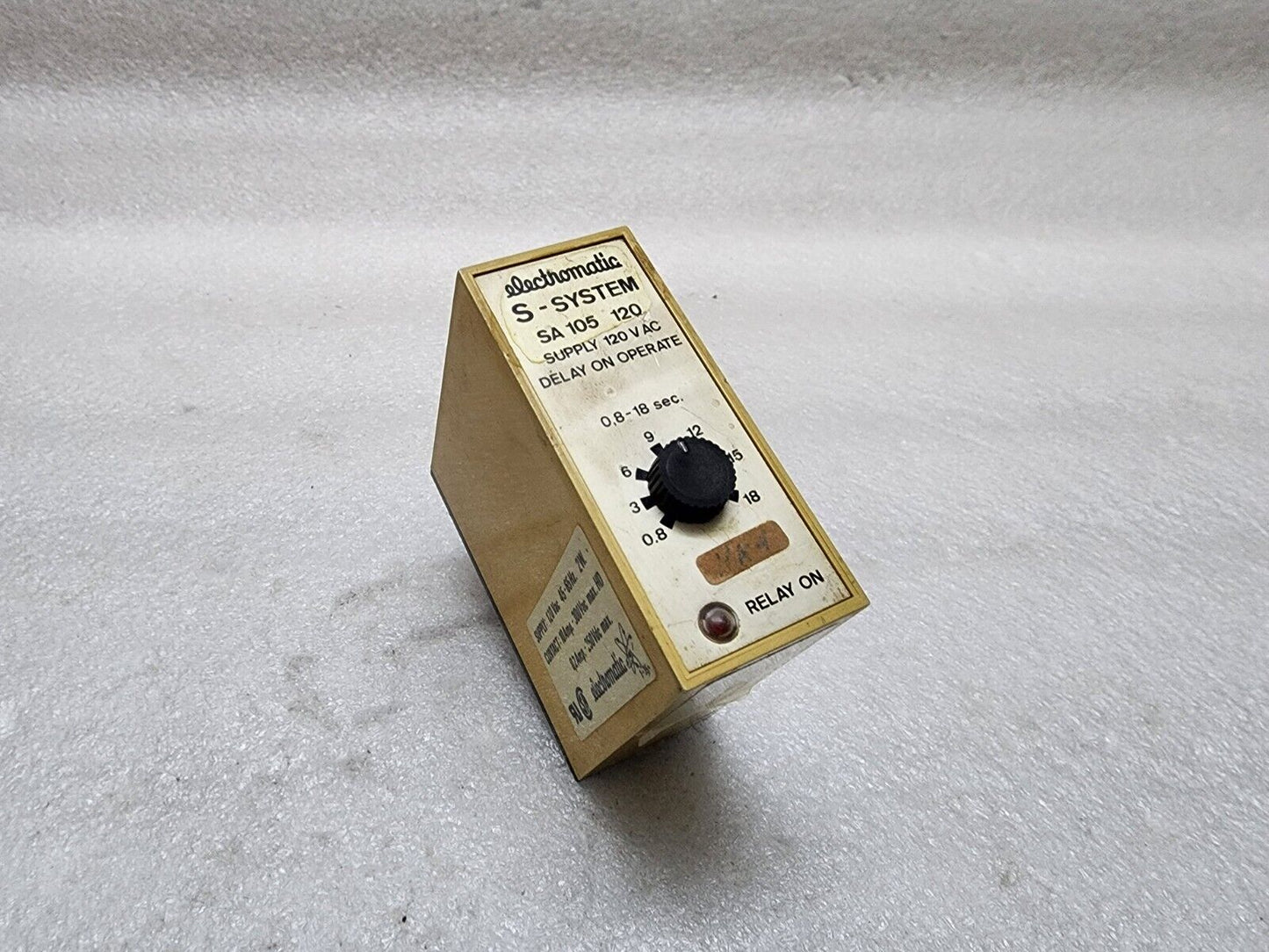 ELECTROMATIC S-SYSTEM SA105120 DELAY ON OPERATE 120VAC