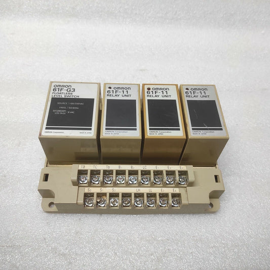 OMRON 61F-G3 FLOATLESS LEVEL SWITCH 61F-11 RELAY UNIT 