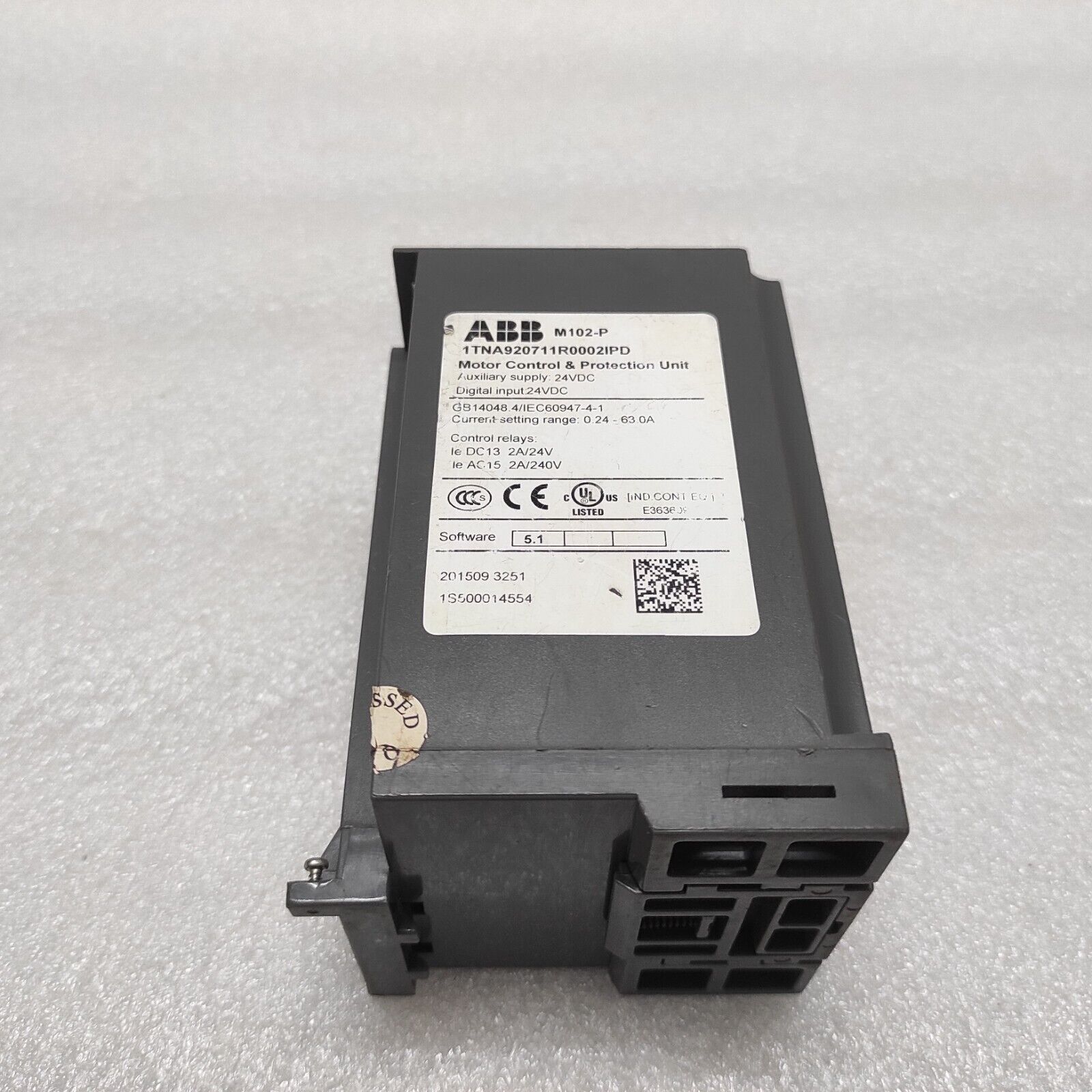 ABB M102-P MOTOR CONTROL AND PROTECTION UNIT 1TNA920711R0002IPD 24VDC