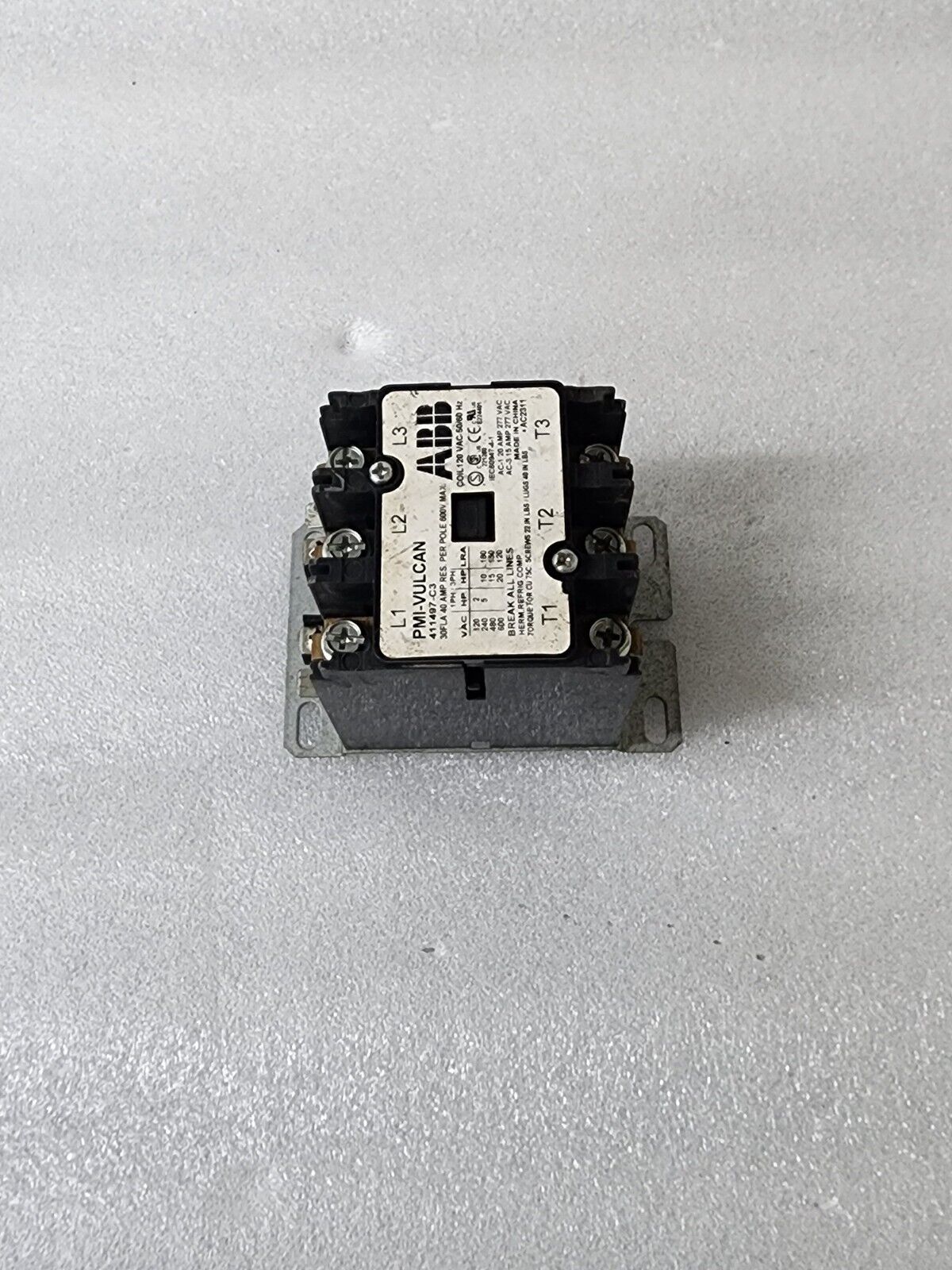 ABB PMI-VULCAN 3-POLE CONTACTOR 40A 411497-C3 120VAC