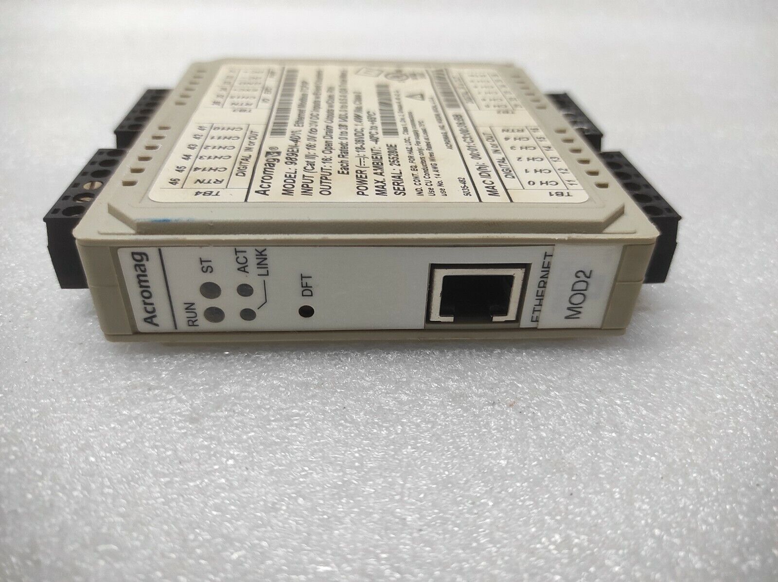 ACROMAG 989EN-4016 ETHERNET MODBUS TCP/IP 18-36VDC