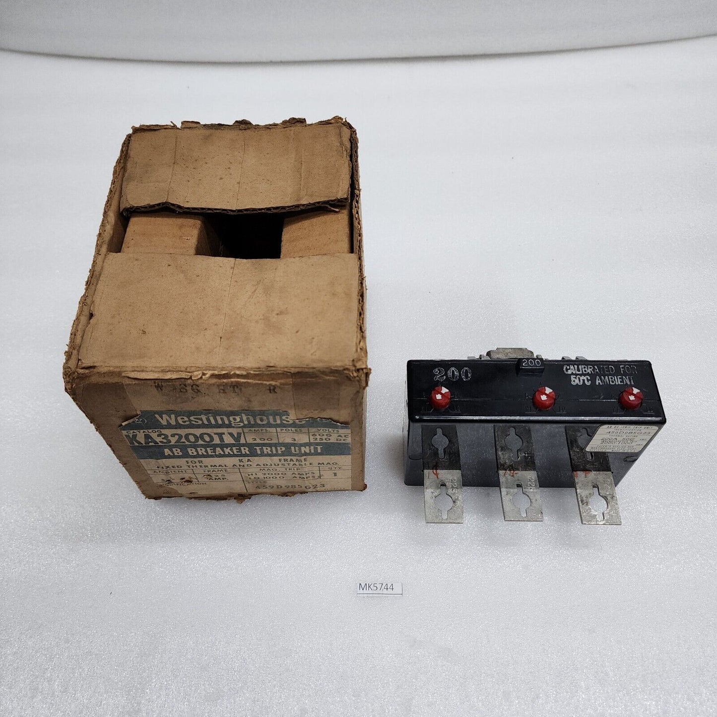 WESTINGHOUSE KA3200TV AB BREAKER TRIP UNIT 200A 459D985G23 3-POLES 600VAC/250VDC