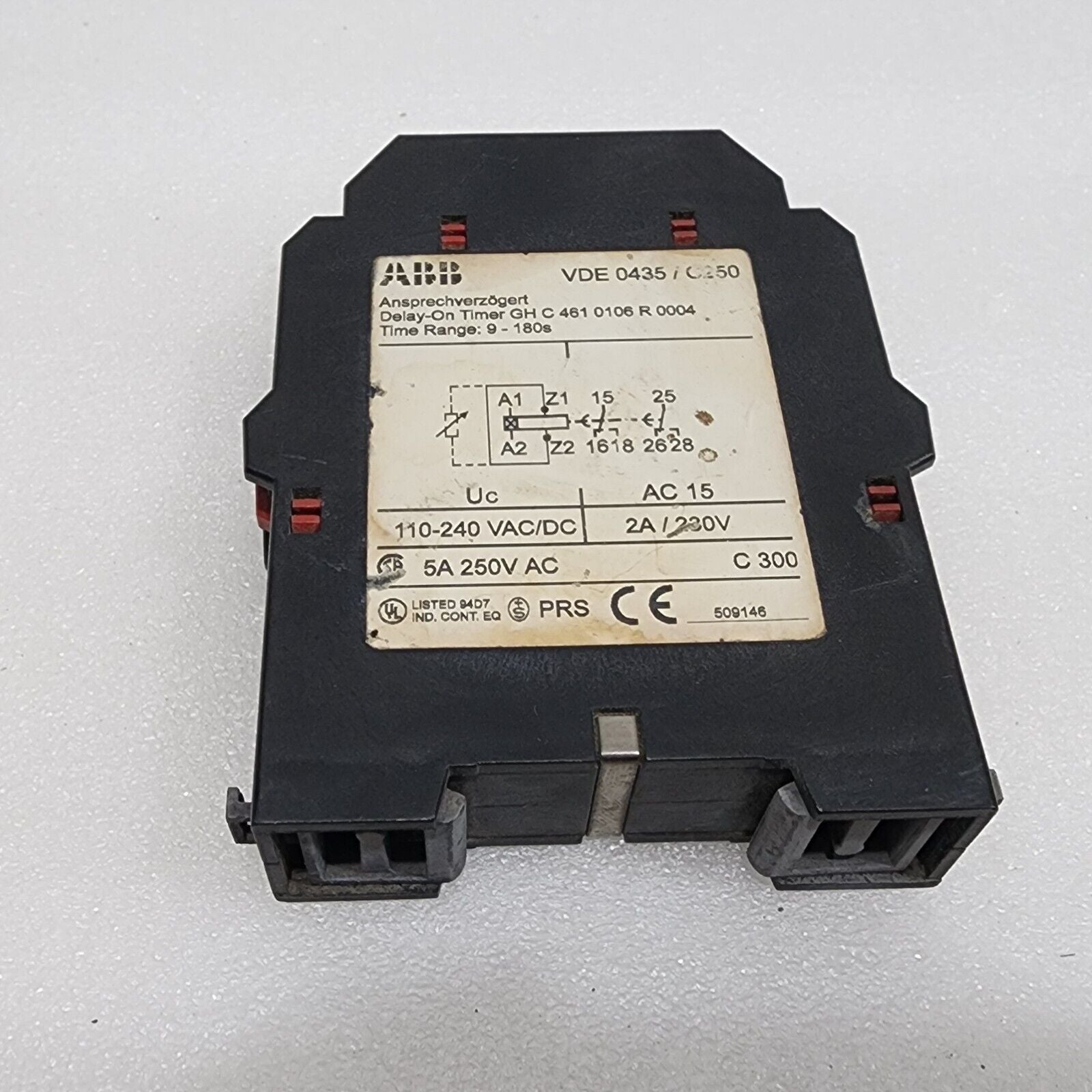 ABB C461 GHC4610106R0004 DELAY ON TIMER 110-240VAC/DC 9-180S