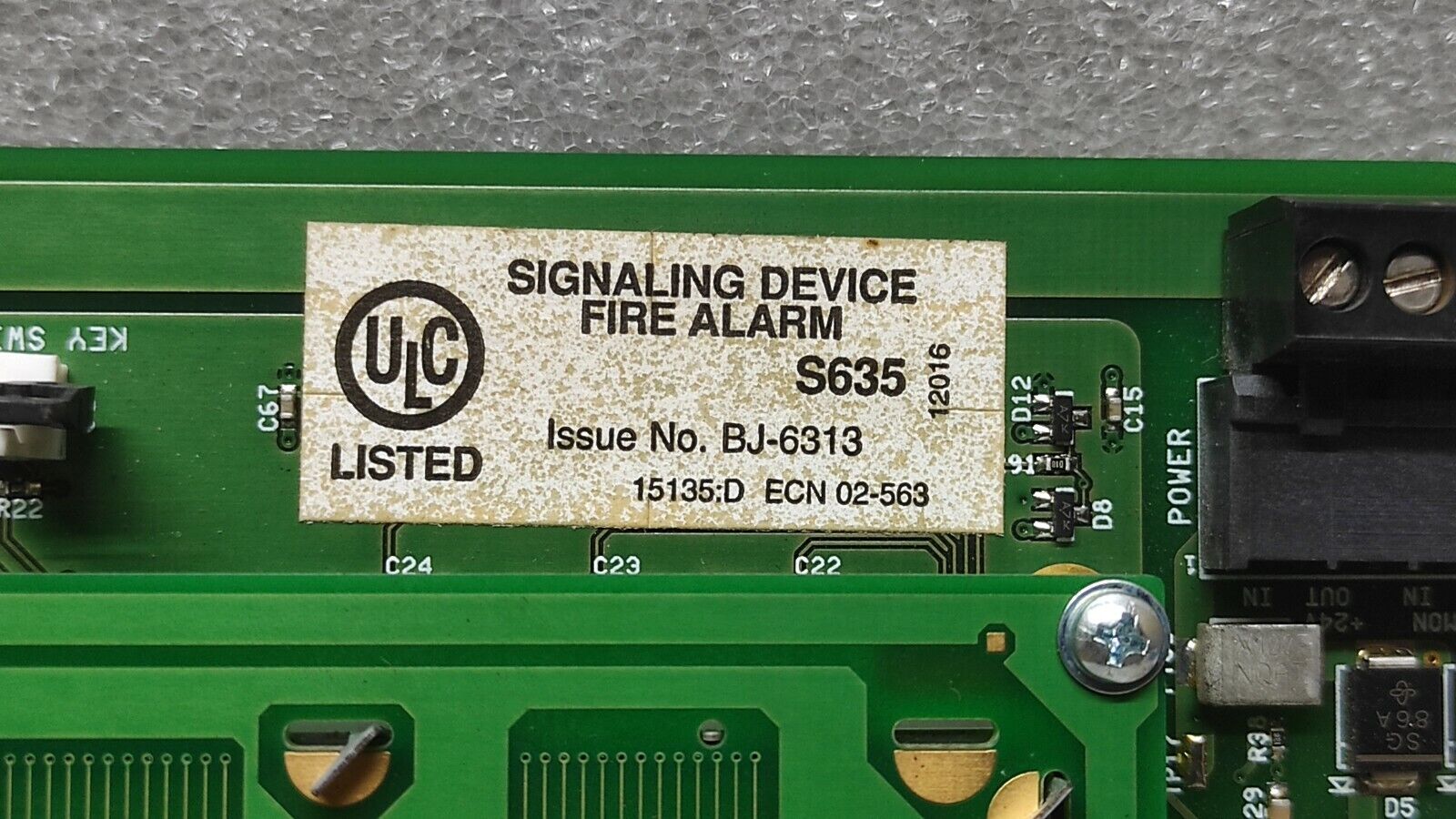 NOTIFIER LCD-160 PCA S635 FIRE ALARM LCD ANNUNCIATOR DISPLAY