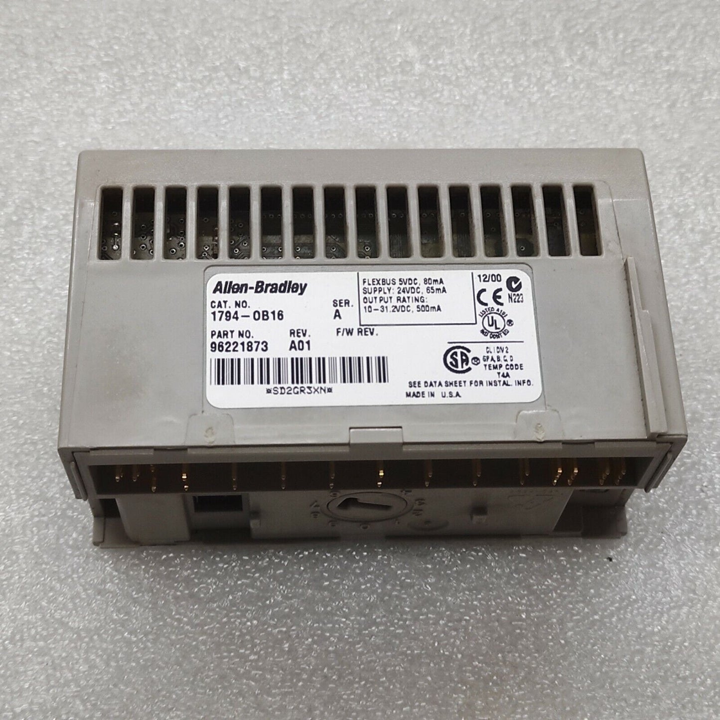 ALLEN BRADLEY CAT 1794-OB16 SERIES A 96221873 1794-TB2 96155874